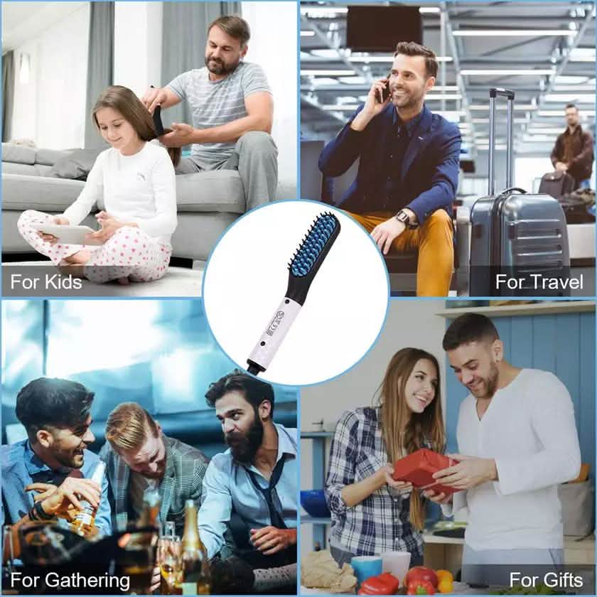 Multifunctional Beard Straightener for Men Electric Hot Hair Straightening Comb DailySale