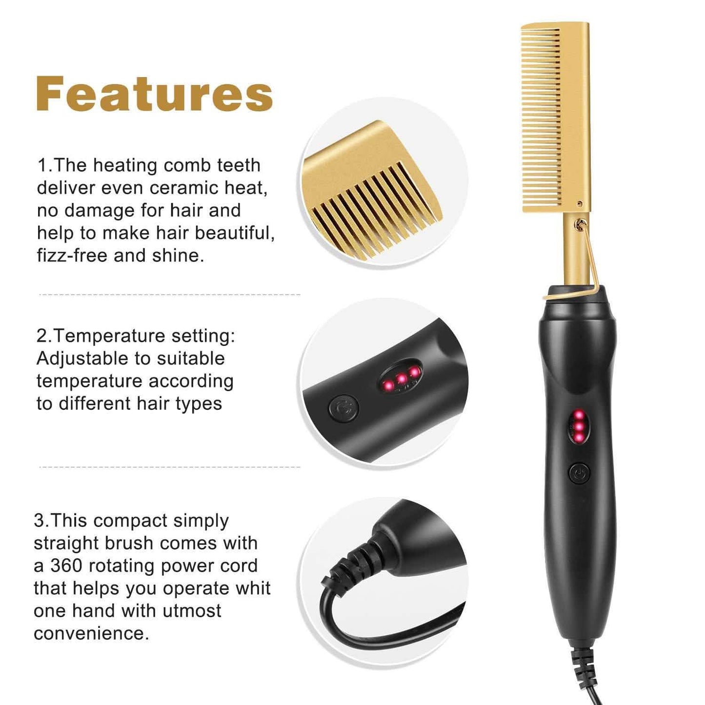 Multifunctional Hair Straightening Comb DailySale