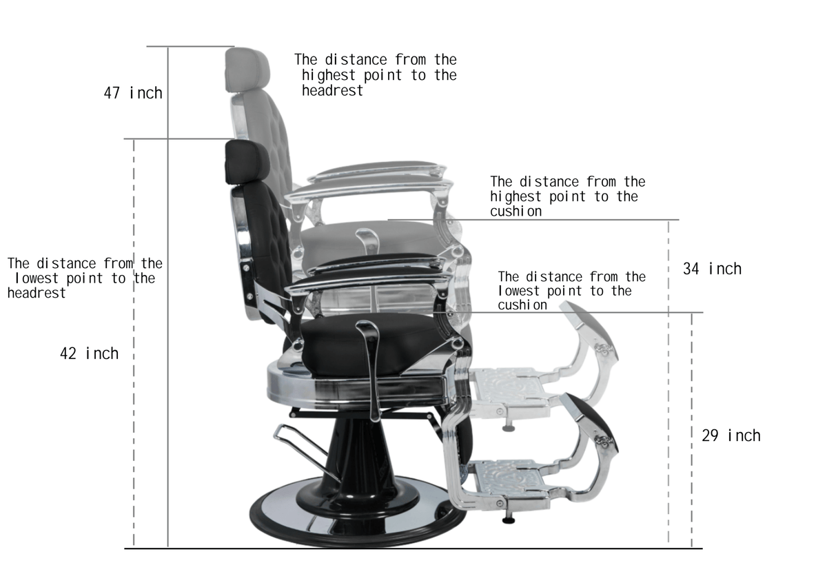 Antique Style Heavy Duty Barber Chair, Alum. The Titan 8779 MYS