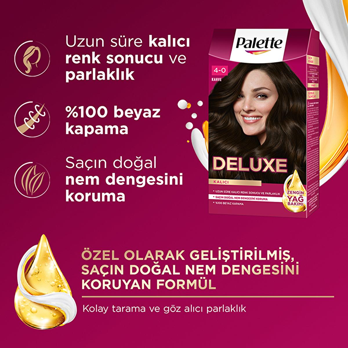 Palette Deluxe 4-0 Brown Hair Dye - Long-Lasting Hair Dye for Vibrant Color Beauty Care Bag