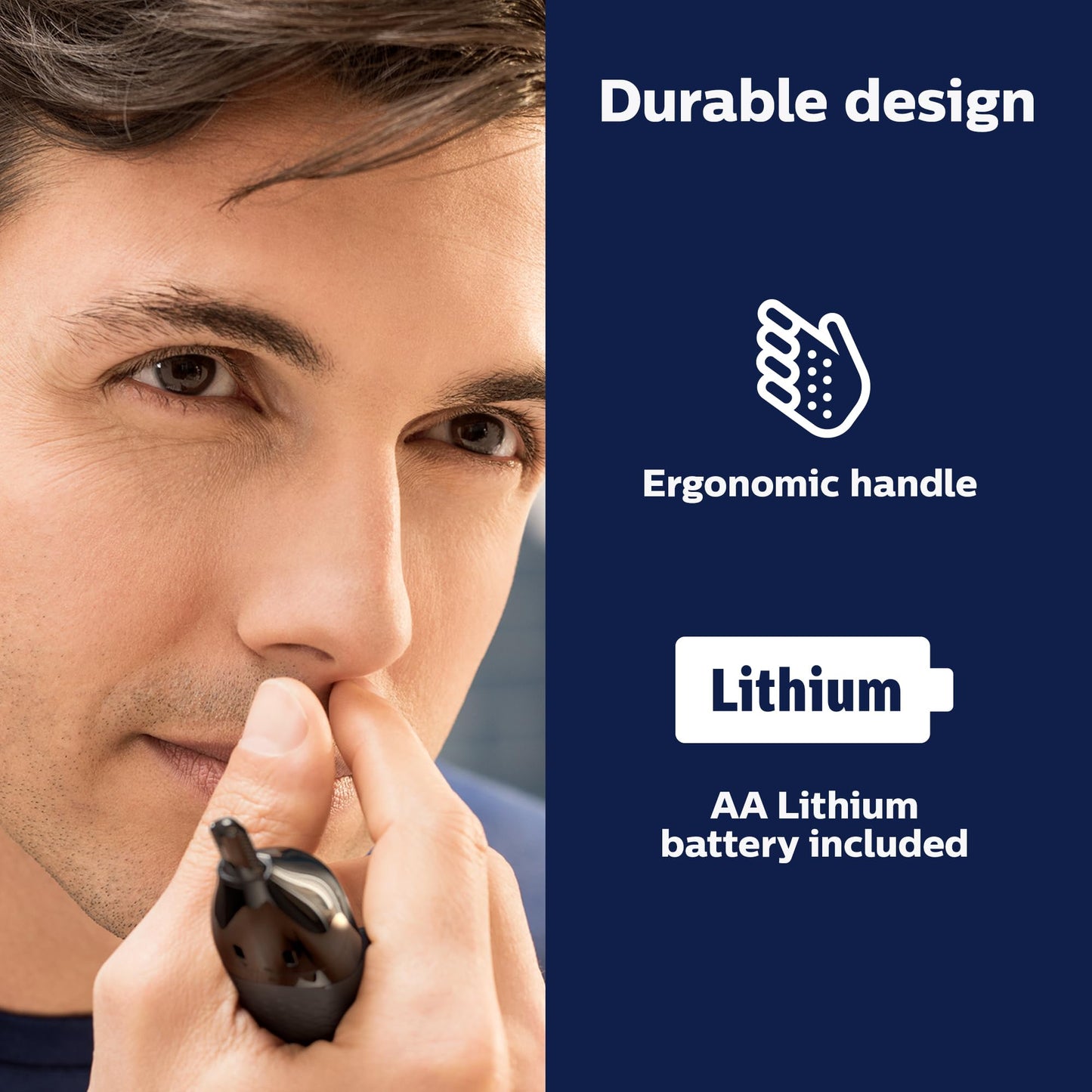 Norelco Philips Nose Trimmer 5000, for Nose, Ears, Eyebrows, Black and Silver, NT5600/42