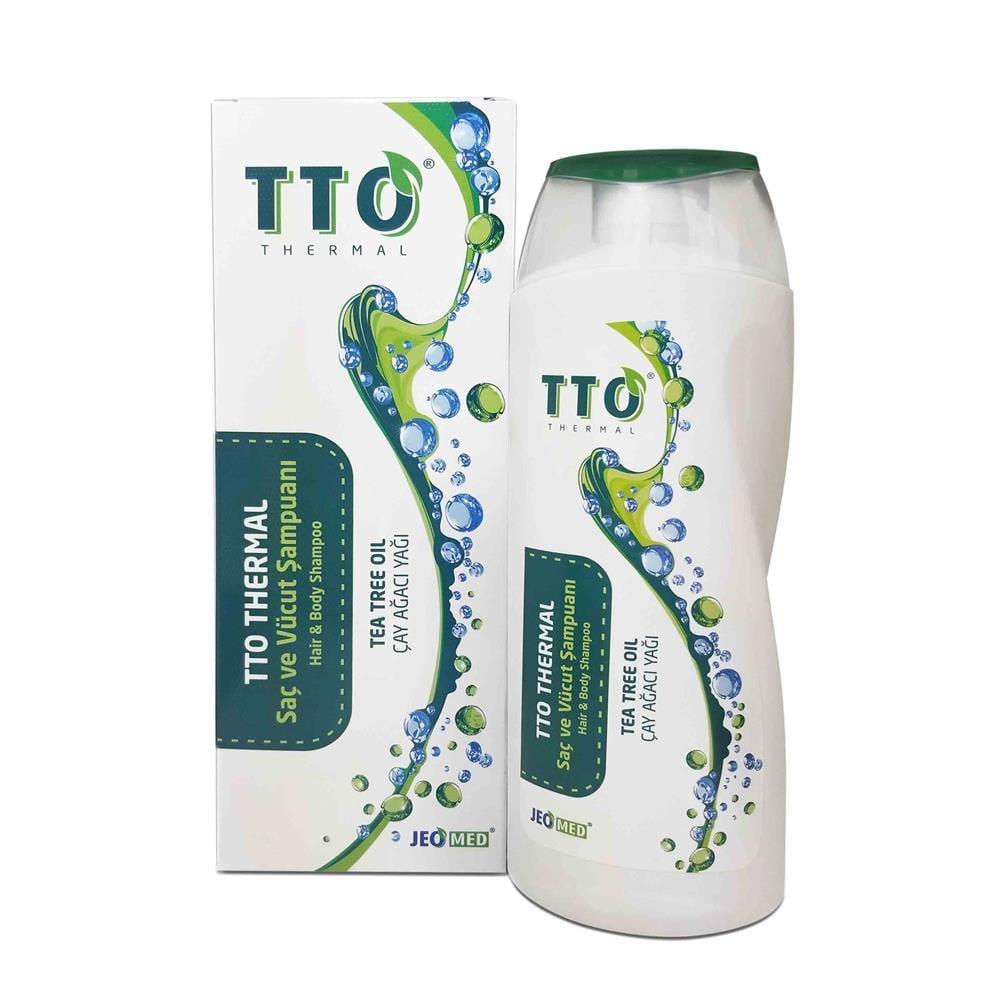 TTO Thermal Water Shampoo for Hair and Body - Gentle Cleansing, Strengthens Hair, 13.53 fl oz Beauty Care Bag