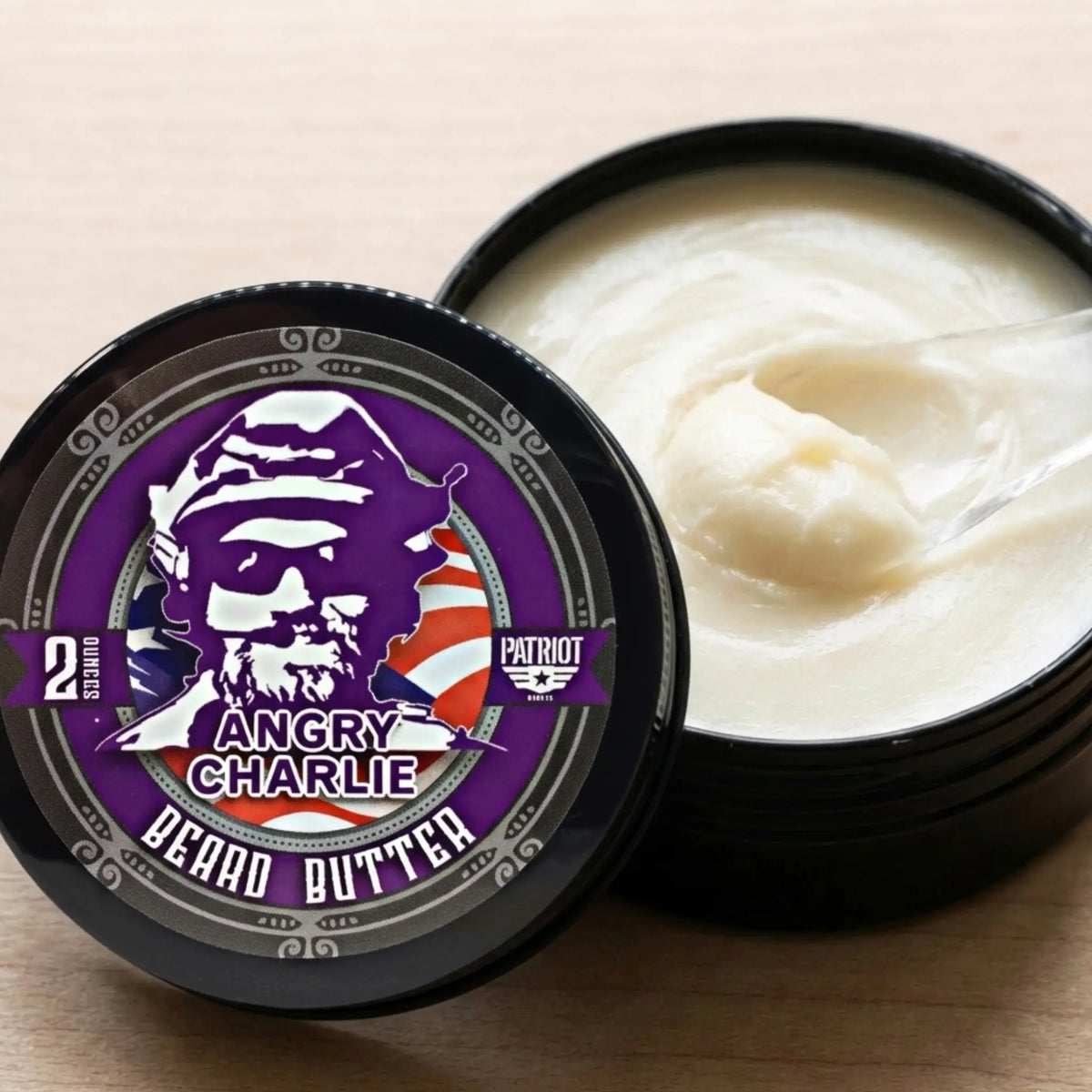 Angry Charlie 2oz Beard Balm Vanilla and Cedarwood Cologne Patriot And Company