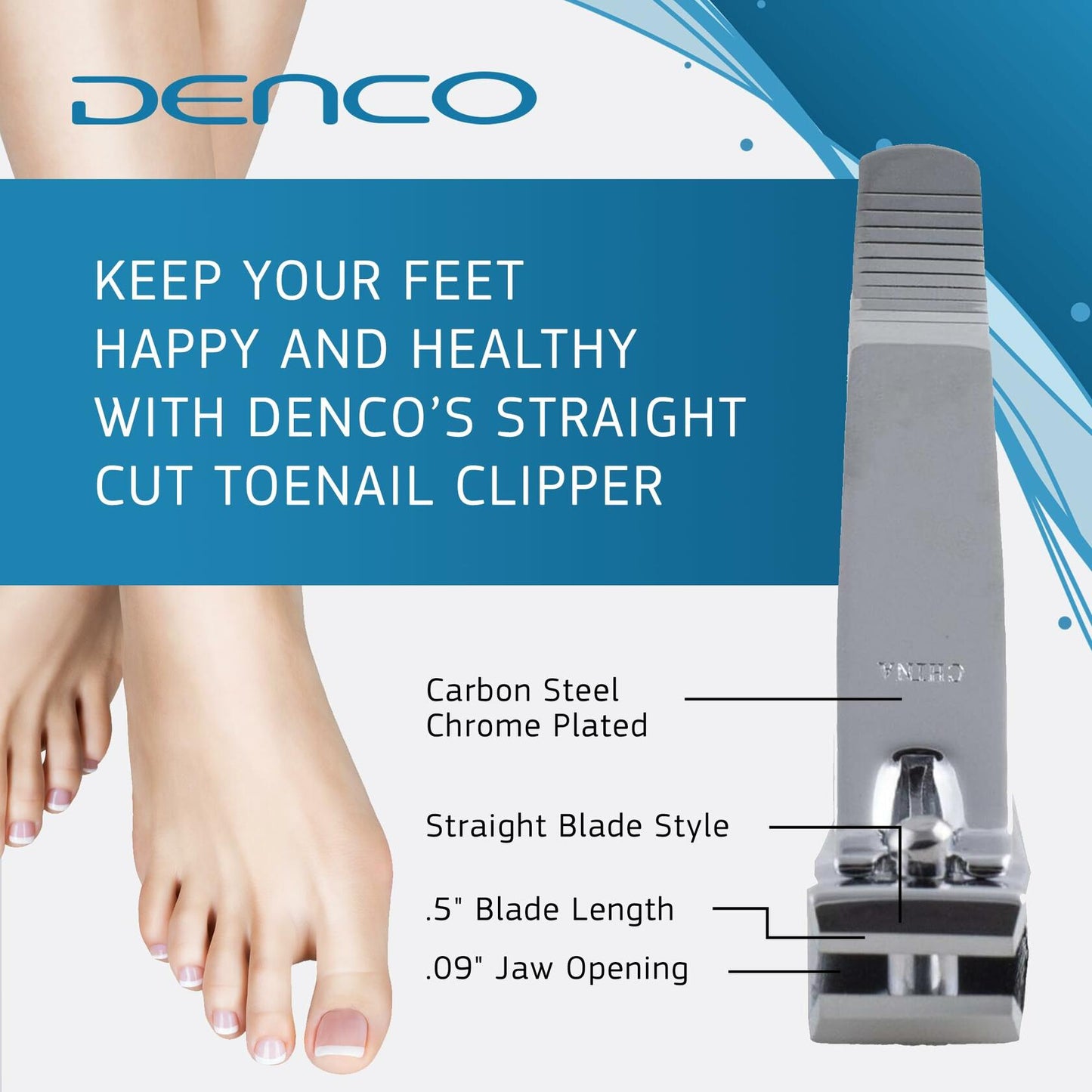 Denco Straight Cut Toenail Clipper Silver 1 Count Model 3559N New Deal US