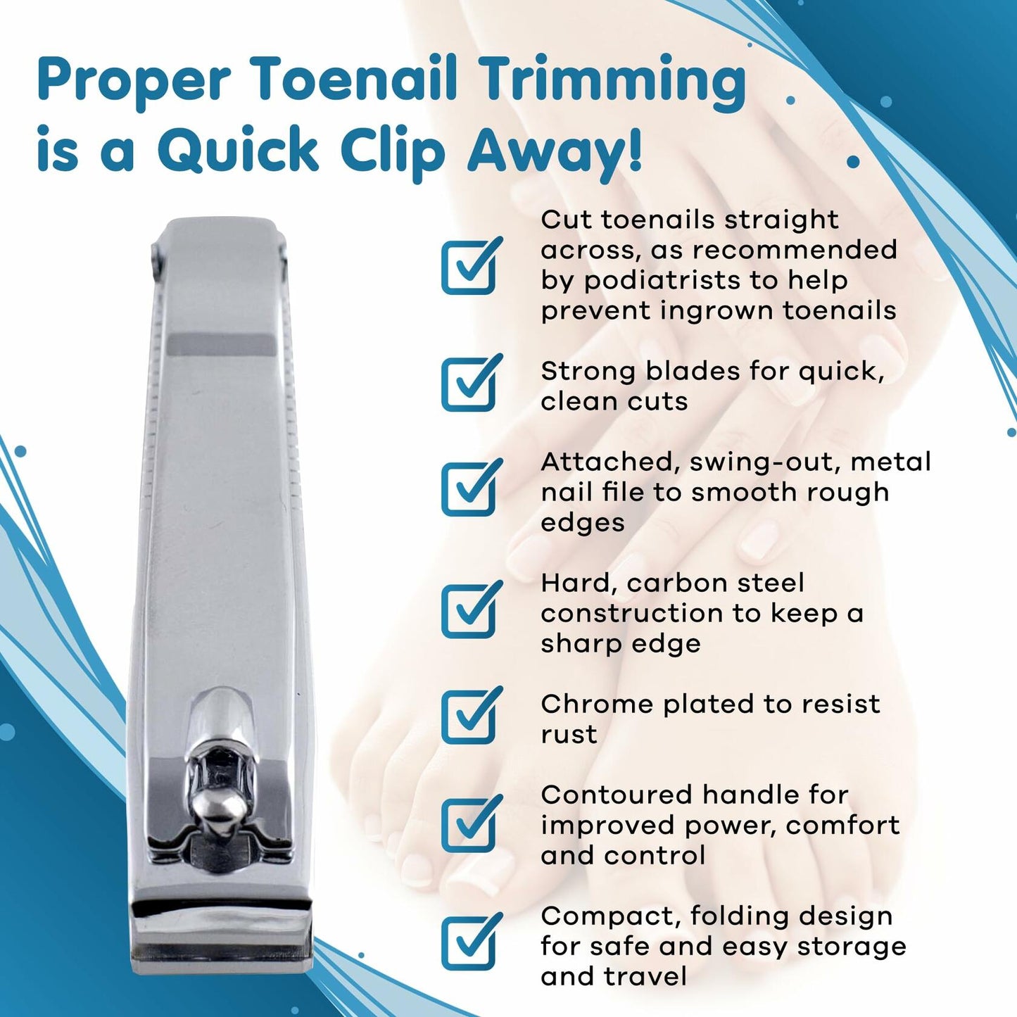Denco Straight Cut Toenail Clipper Silver 1 Count Model 3559N New Deal US
