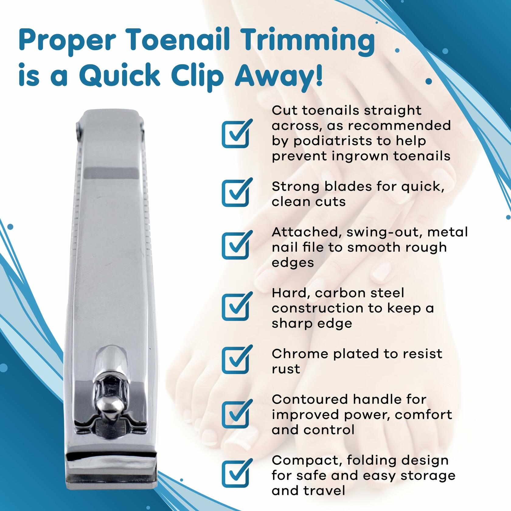 Denco Straight Cut Toenail Clipper Silver 1 Count Model 3559N New Deal US