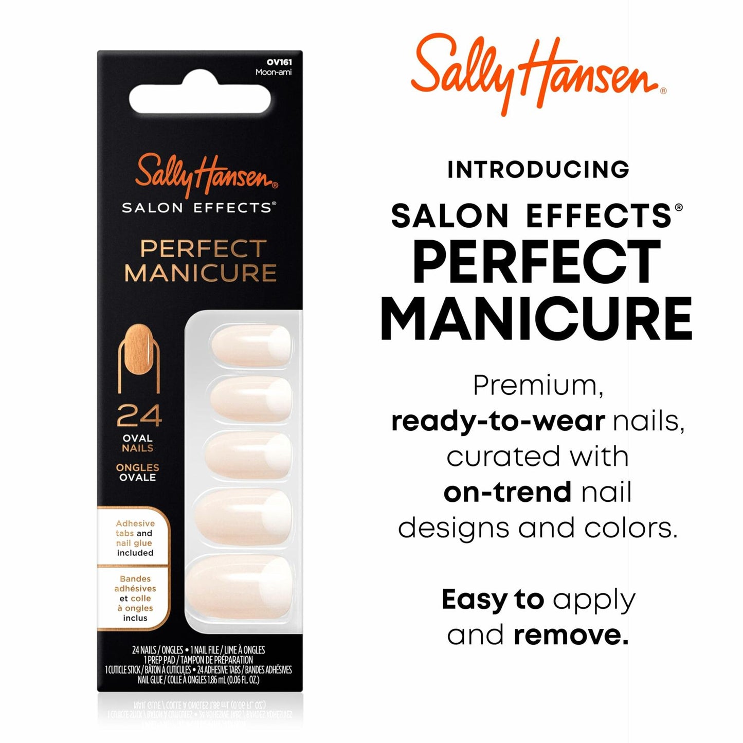 Sally Hansen Salon Effects Perfect Manicure Moon-Ami OV161 24 Oval Nails Deal US