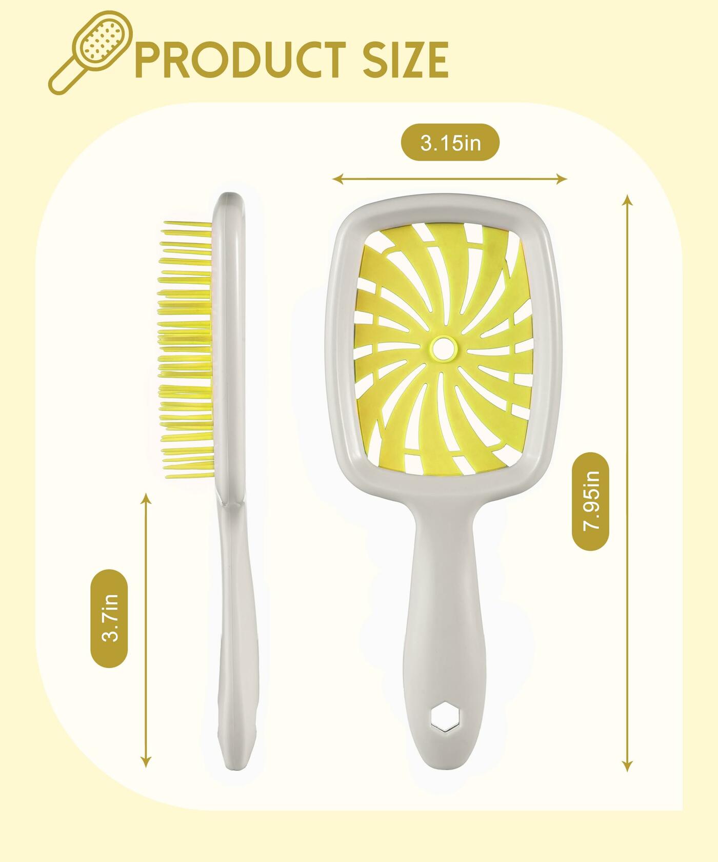 Detangler Brush Anti-Breakage Vented Bristle Mini Travel Lemon Hair Care Deal US