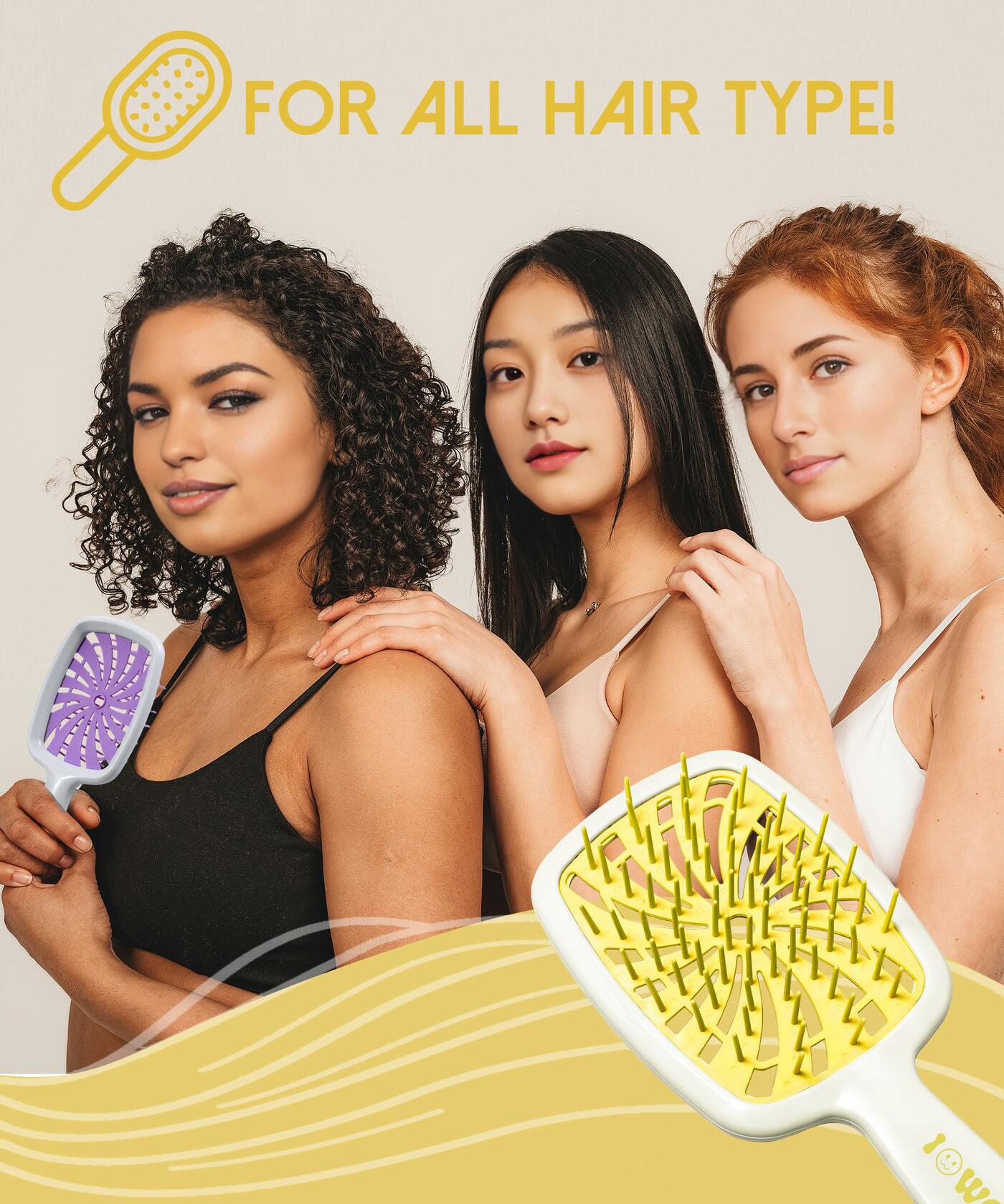 Detangler Brush Anti-Breakage Vented Bristle Mini Travel Lemon Hair Care Deal US