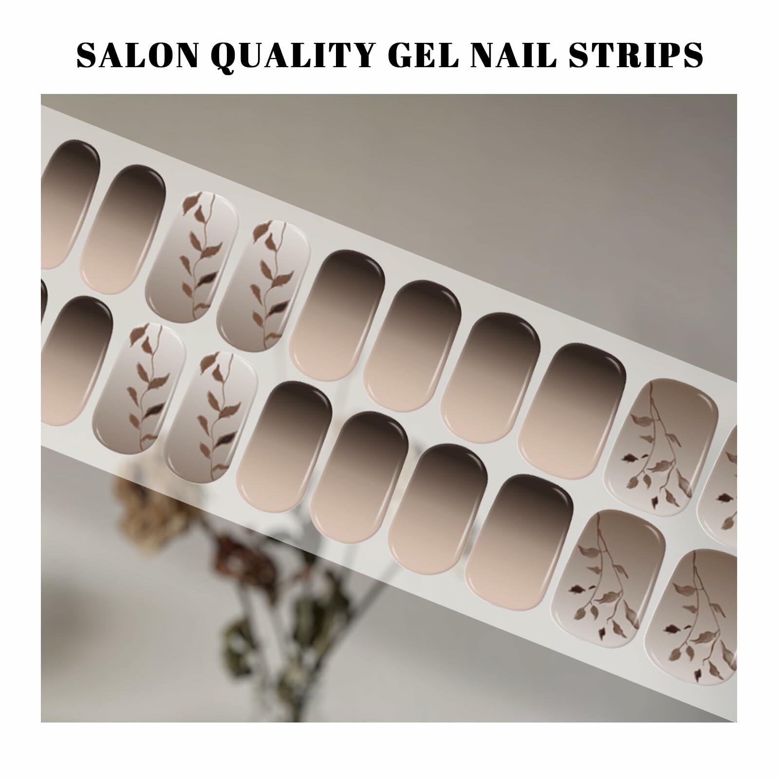 Oauee Semi Cured Gel Nail Strips 20 Stickers Anthracite Gray UV/LED Lamp Deal US