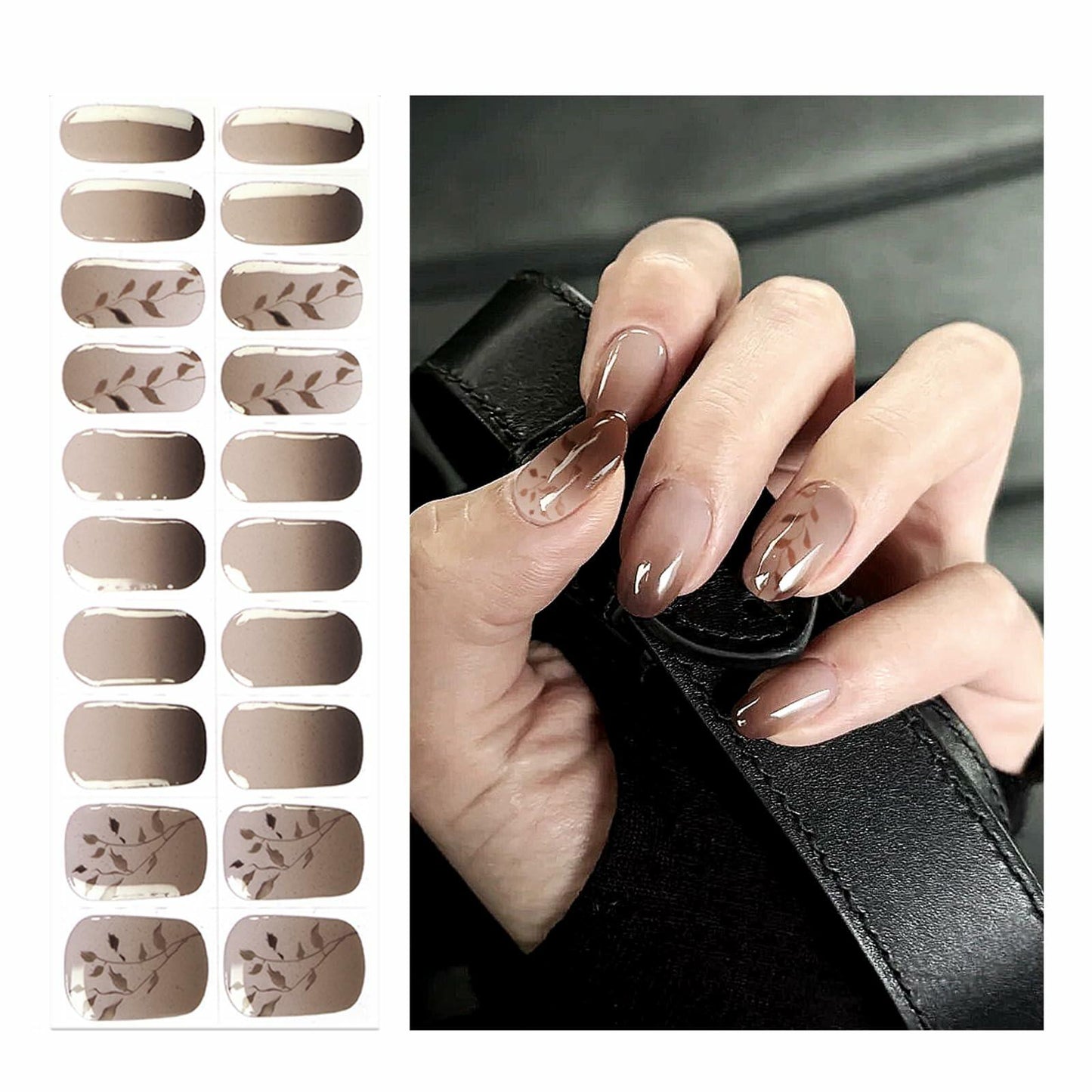 Oauee Semi Cured Gel Nail Strips 20 Stickers Anthracite Gray UV/LED Lamp Deal US