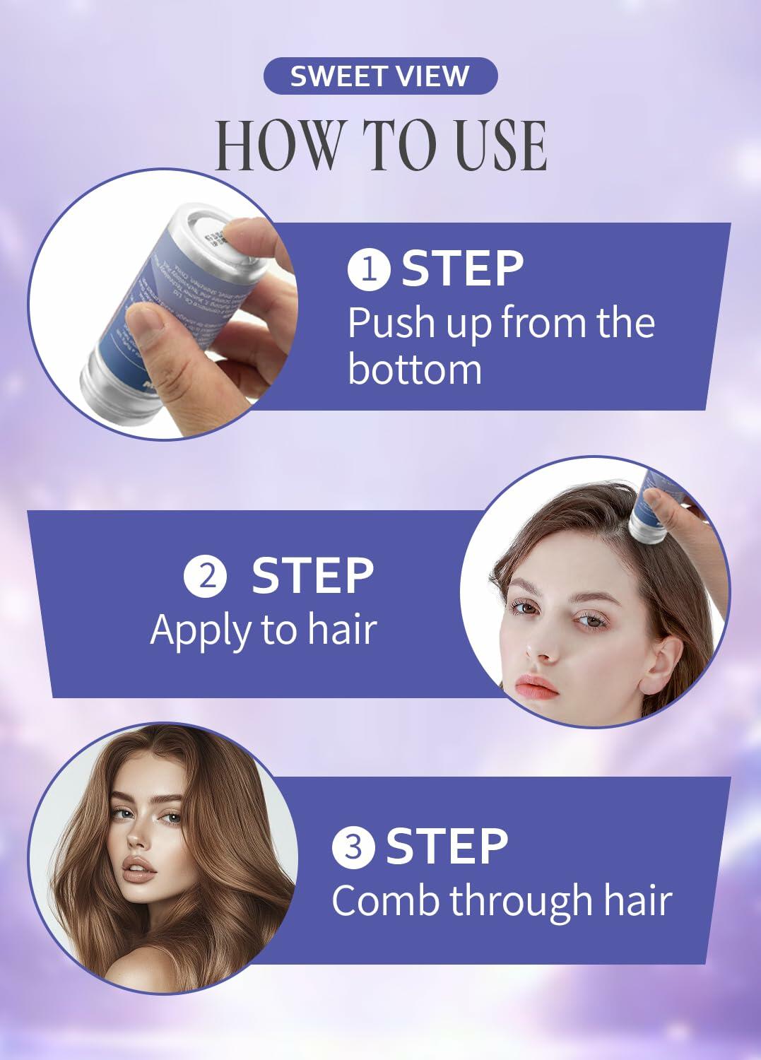 SWEET VIEW Hair Wax Stick & Brush Lavender Scent Hair Tamer Pomade Kids Deal US