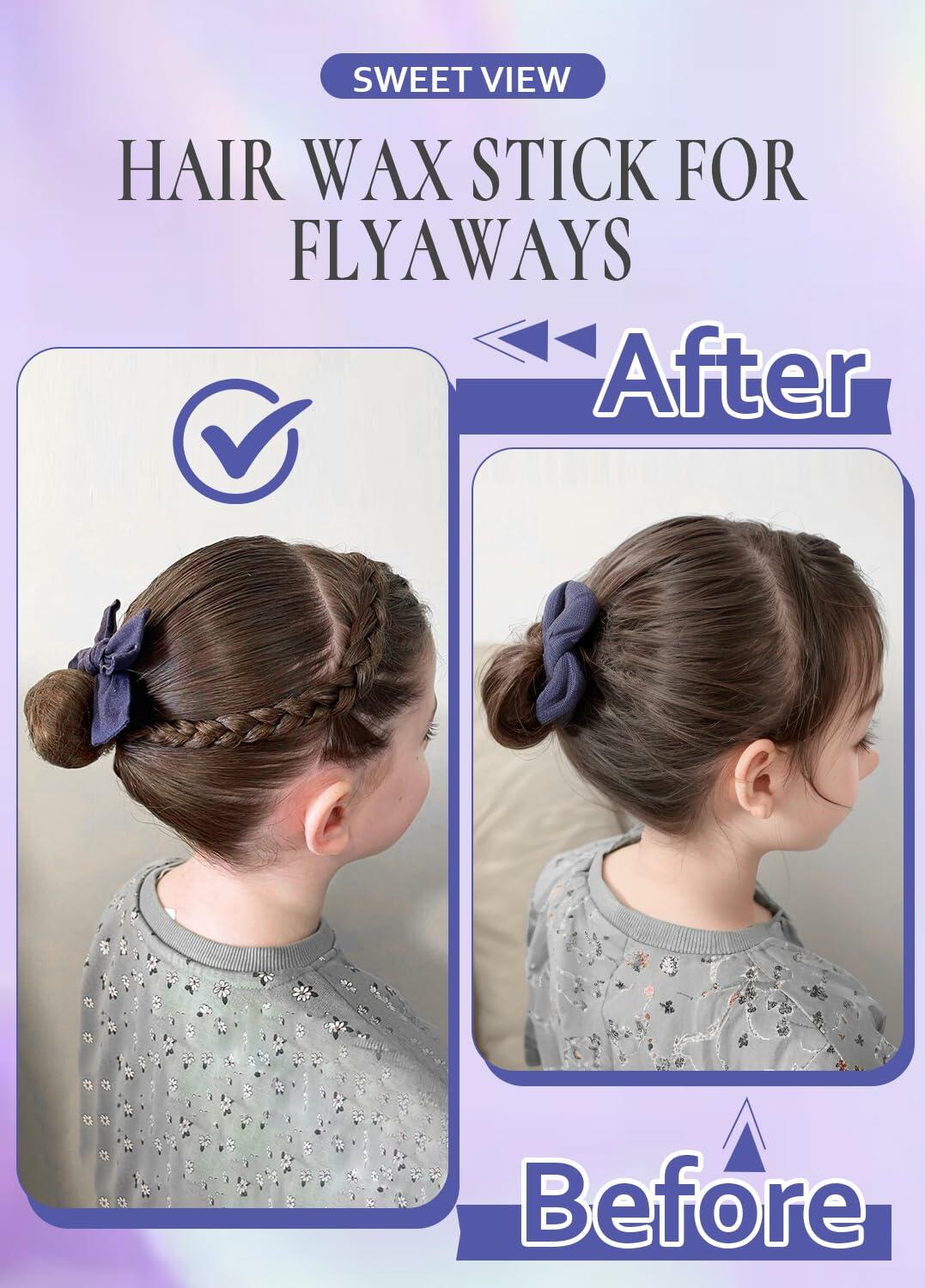 SWEET VIEW Hair Wax Stick & Brush Lavender Scent Hair Tamer Pomade Kids Deal US