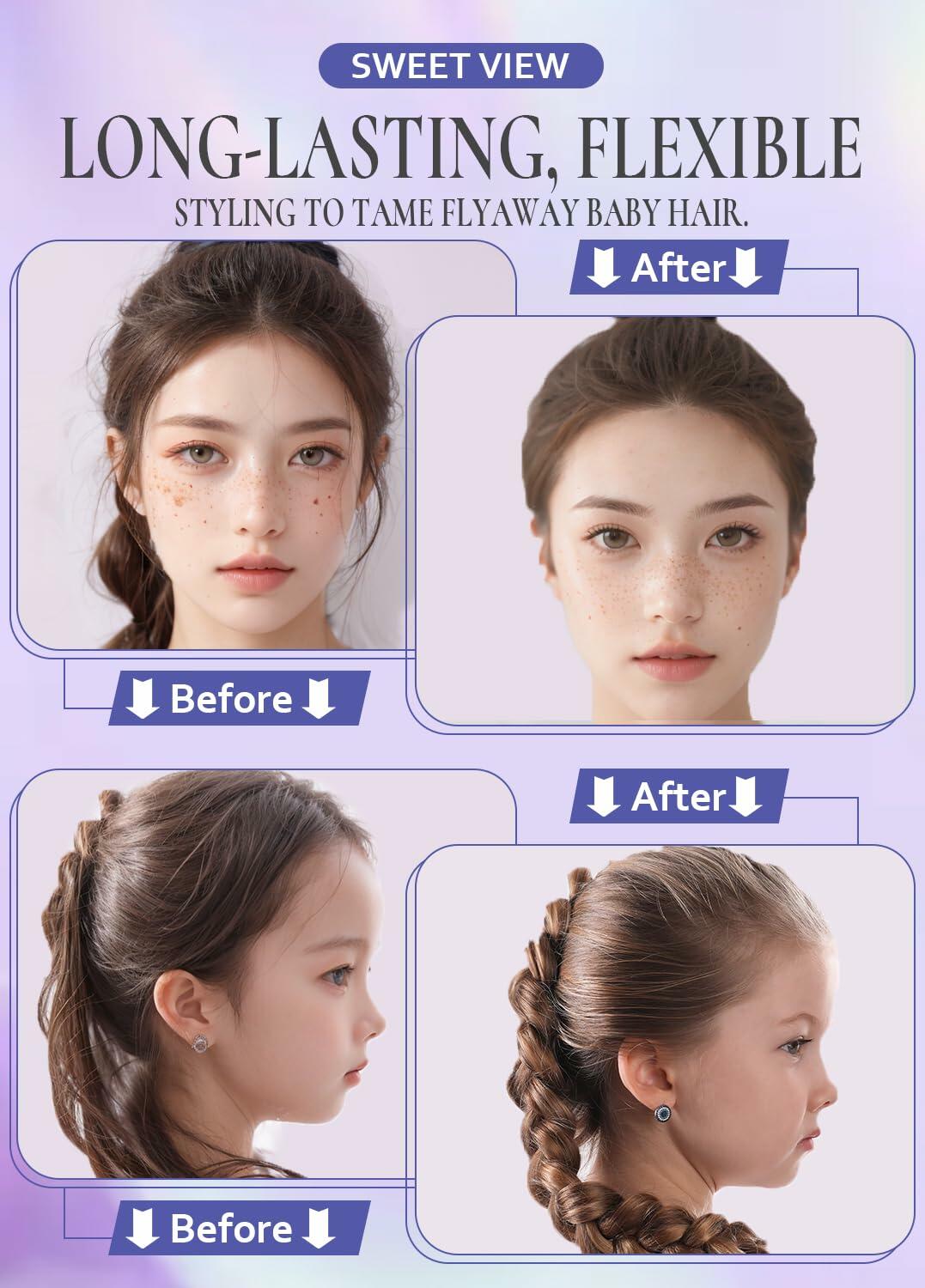 SWEET VIEW Hair Wax Stick & Brush Lavender Scent Hair Tamer Pomade Kids Deal US