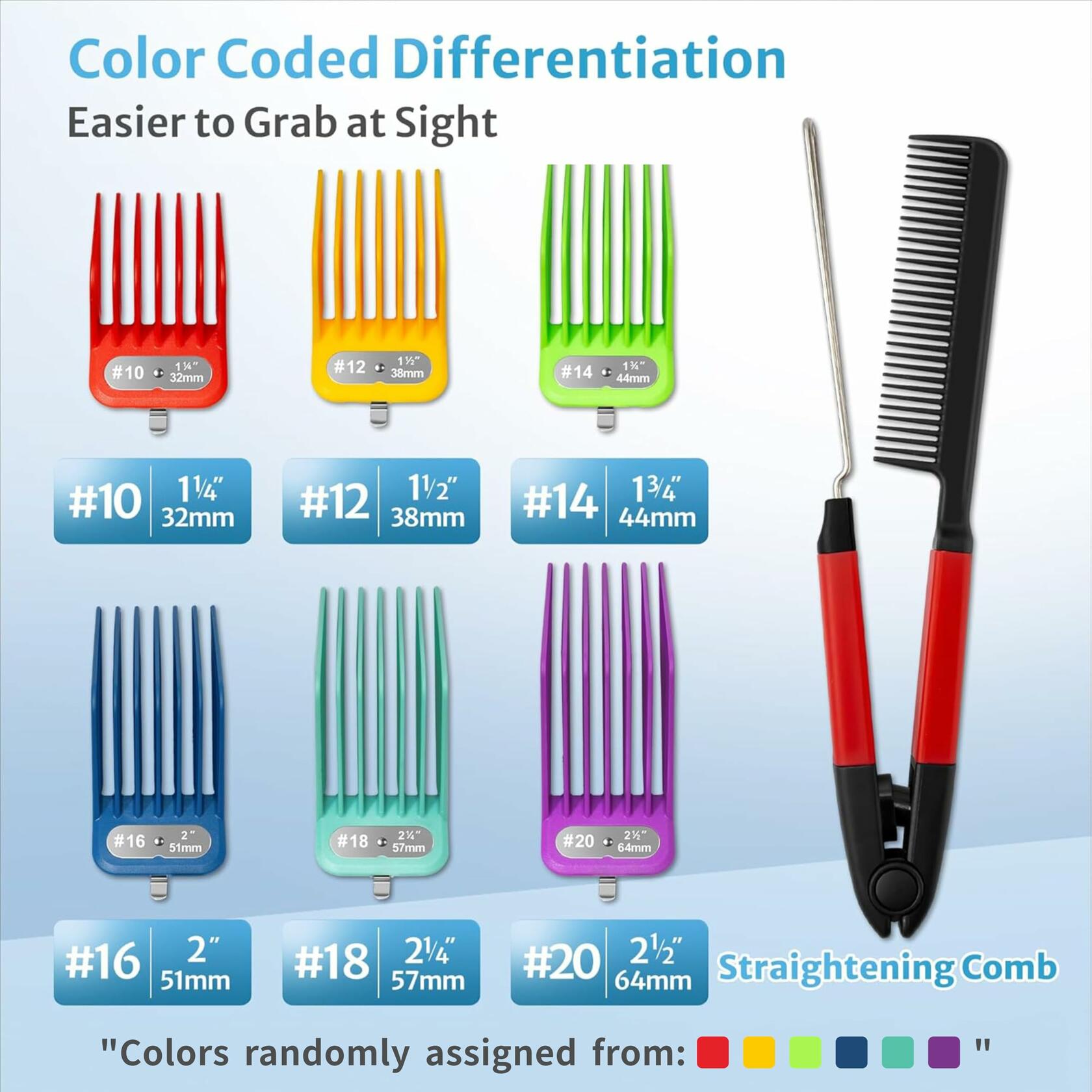 CLIPFIT Extra Long Clipper Guards Set Compatible with Andis Master #10-16 Deal US