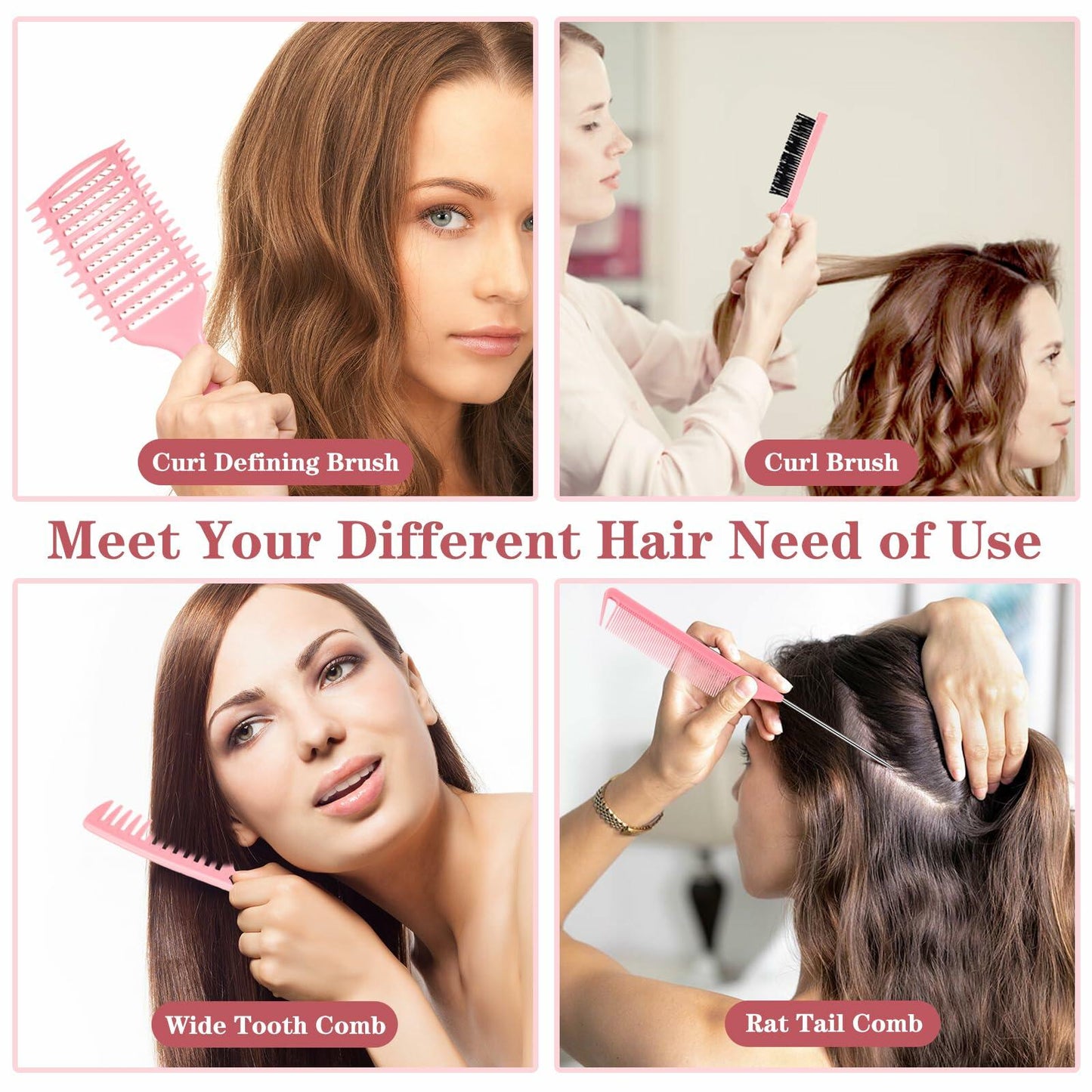 manrator Curl Defining Brush Vented Detangling Frizz Control Pink Deal US