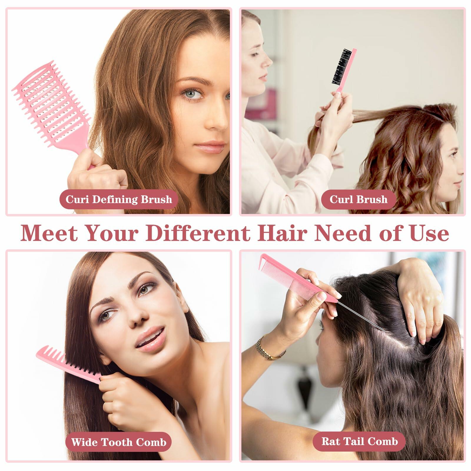 manrator Curl Defining Brush Vented Detangling Frizz Control Pink Deal US