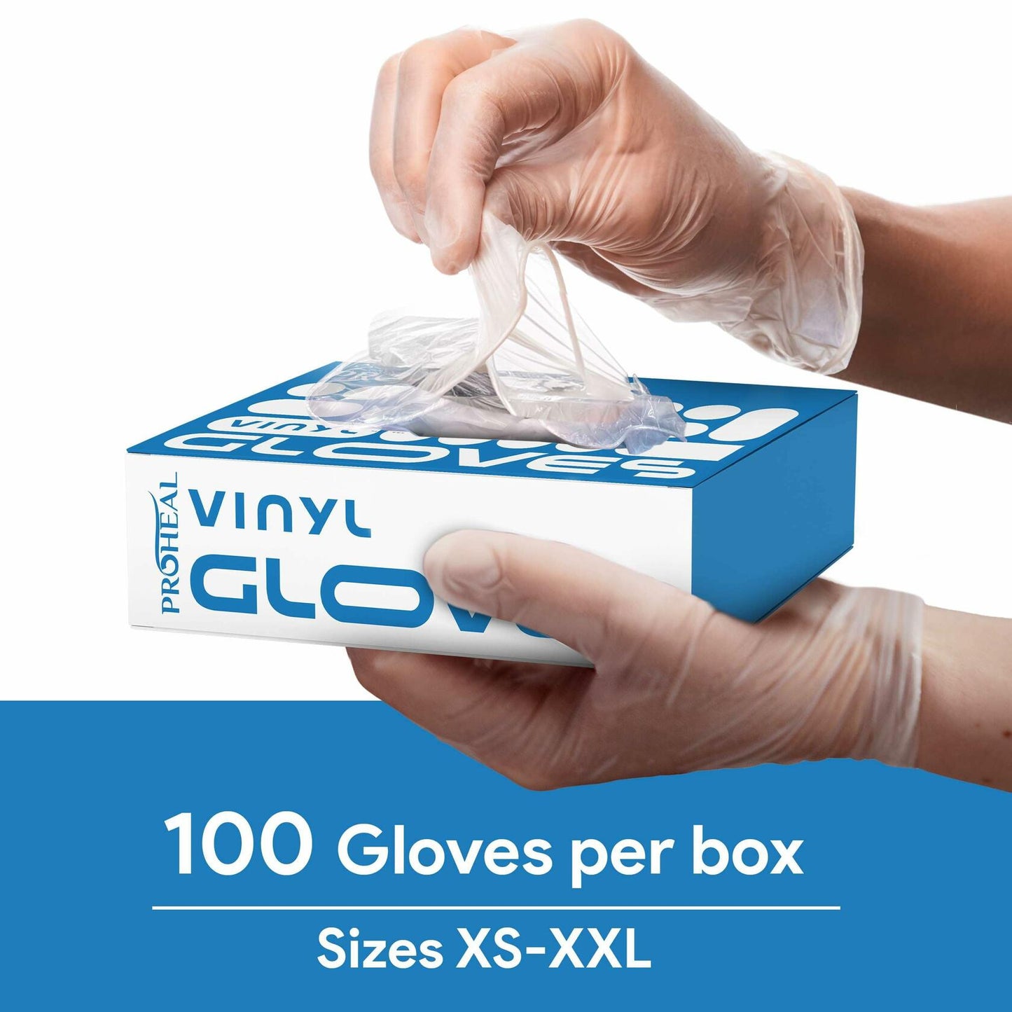 ProHeal Vinyl Disposable Gloves Clear Powder & Latex Free 100 Count Size S Deal US