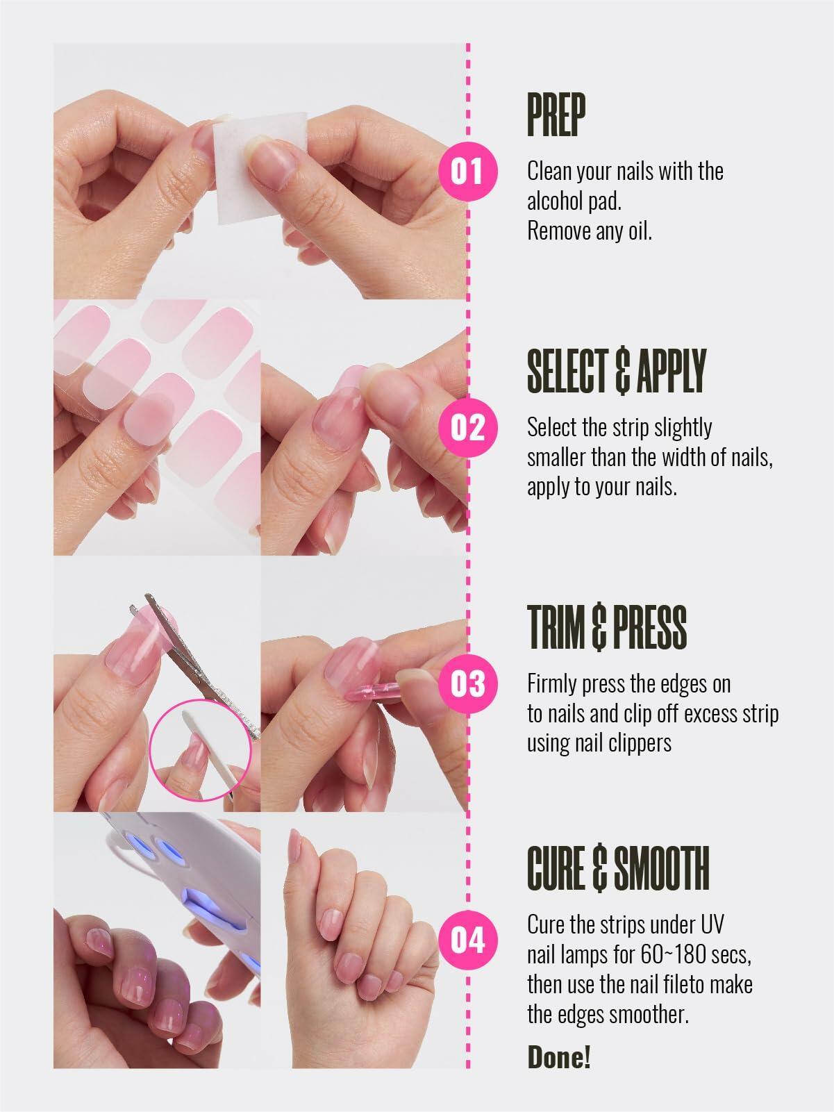 Nelikoo Semi Cured Gel Nail Strips 30 pcs Wonderland 2 Weeks Lasting Deal US