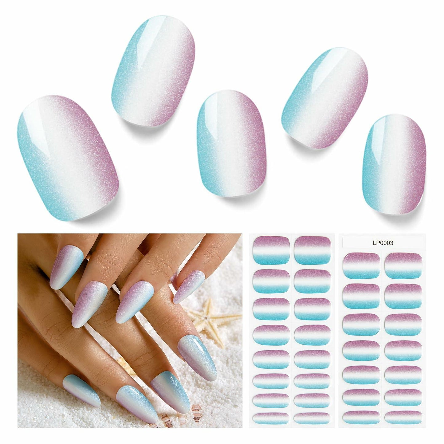 Nelikoo Semi Cured Gel Nail Strips 30 pcs Wonderland 2 Weeks Lasting Deal US
