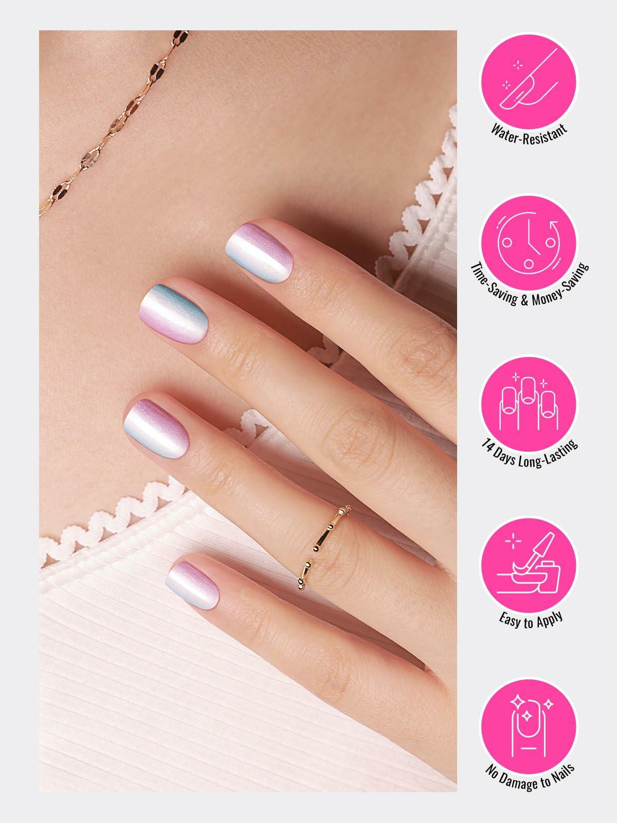 Nelikoo Semi Cured Gel Nail Strips 30 pcs Wonderland 2 Weeks Lasting Deal US