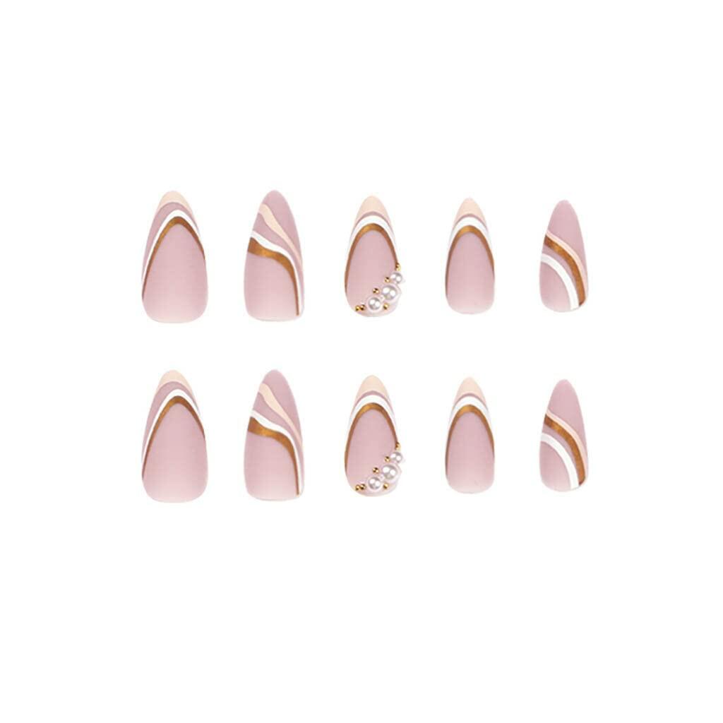 Enppode French Tip Almond Acrylic Press On Nails Medium White 24 Pcs Deal US