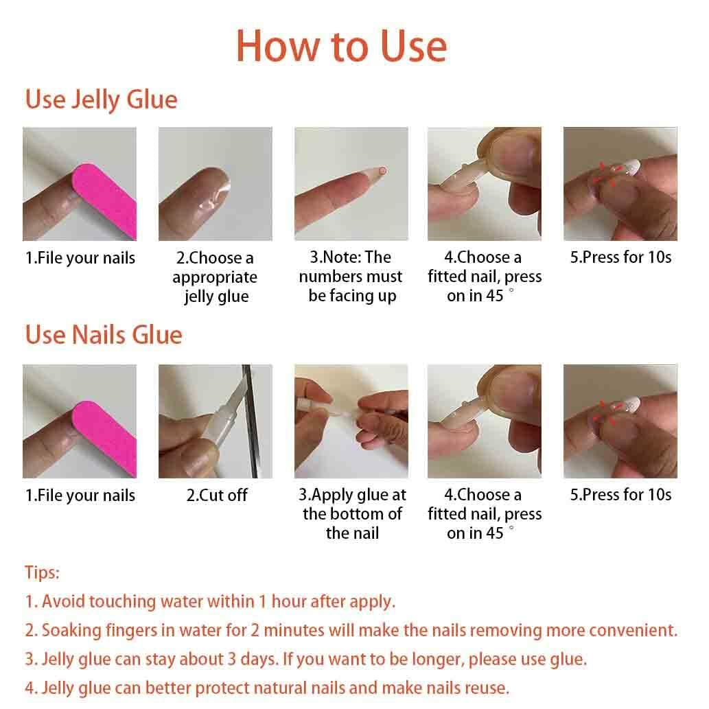 Enppode French Tip Almond Acrylic Press On Nails Medium White 24 Pcs Deal US