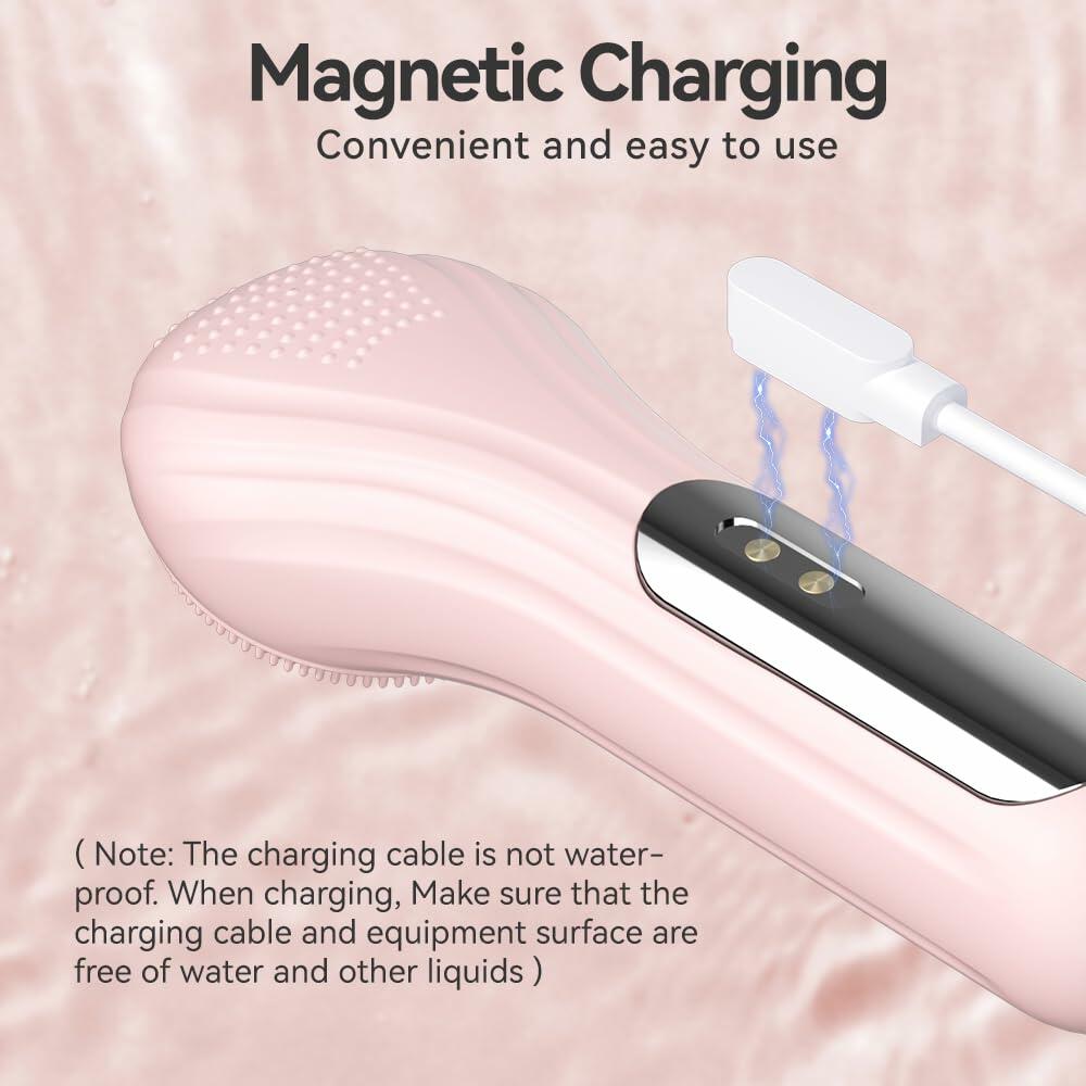 ZEXIYP Silicone Face Scrubber Electric Waterproof Brush 5 Strength Pink Deal US