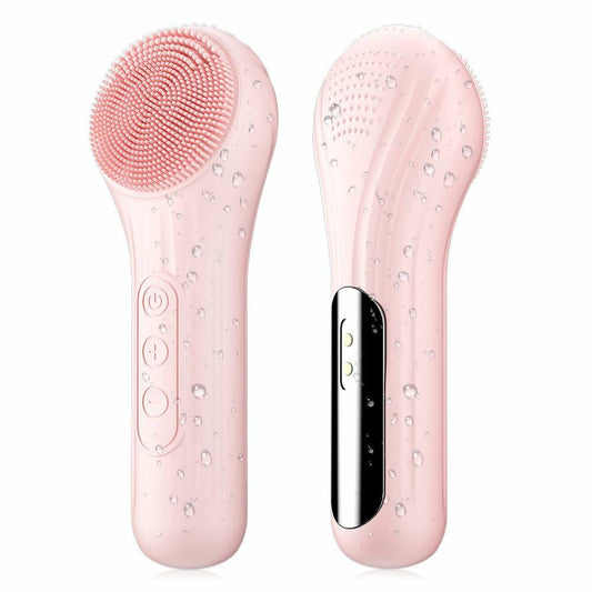 ZEXIYP Silicone Face Scrubber Electric Waterproof Brush 5 Strength Pink Deal US