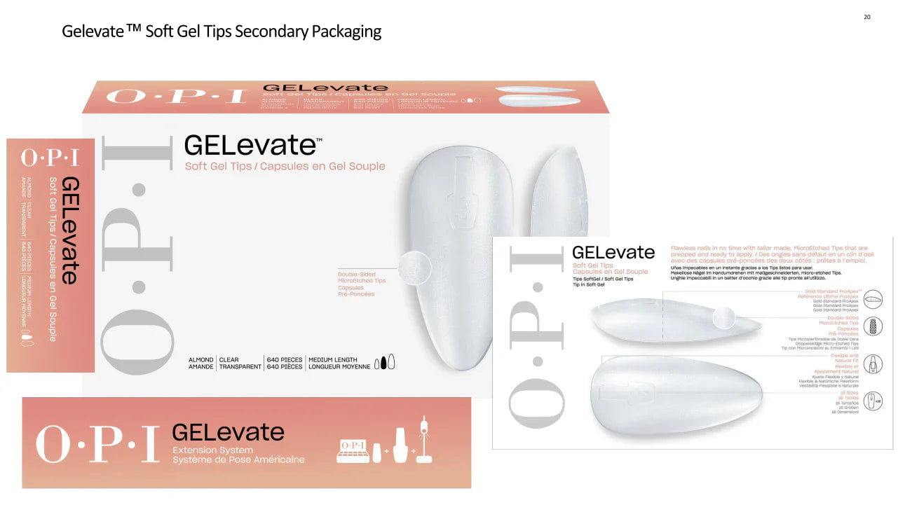 OPI - GELevate - Soft Gel Tips 640pc - Stiletto