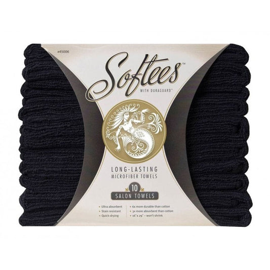 FROMM SOFTEES MICROFIBER TOWELS 10/PK - BLACK (#45006)
