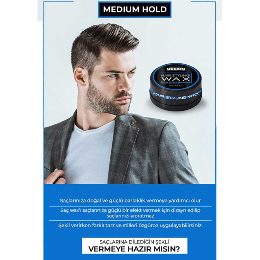 Ossion Premium Barber Wax Medium Hold Styling Gel 150 ml Beauty Care Bag