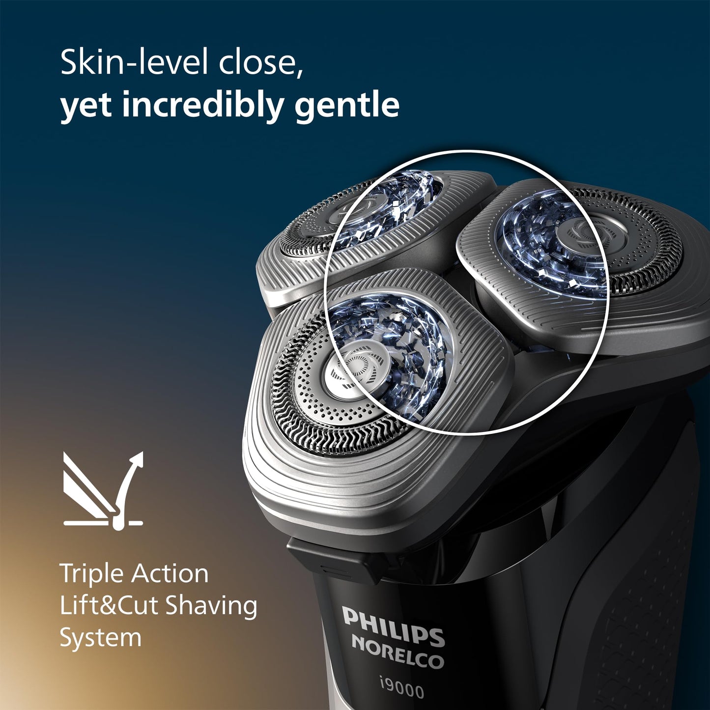 Philips Norelco 9400 Rechargeable Wet/Dry Electric Shaver with SenseIQ and Comfort Glide Ring Technology, Battery Powered, Silver, S9502/83 7DAY'S