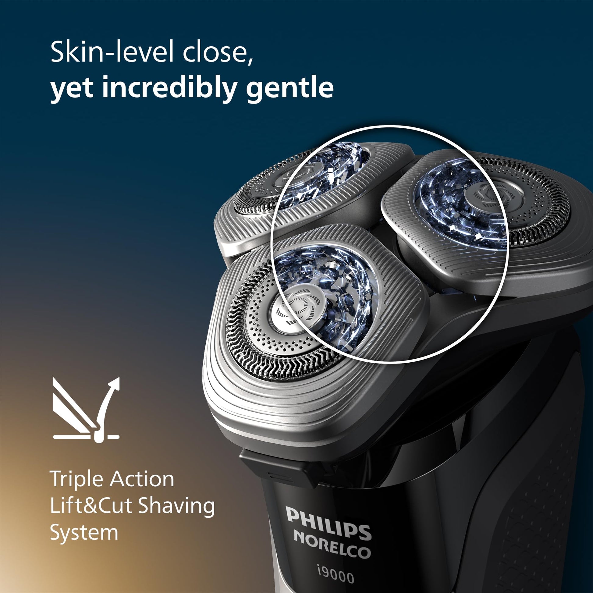 Philips Norelco 9400 Rechargeable Wet/Dry Electric Shaver with SenseIQ and Comfort Glide Ring Technology, Battery Powered, Silver, S9502/83 7DAY'S