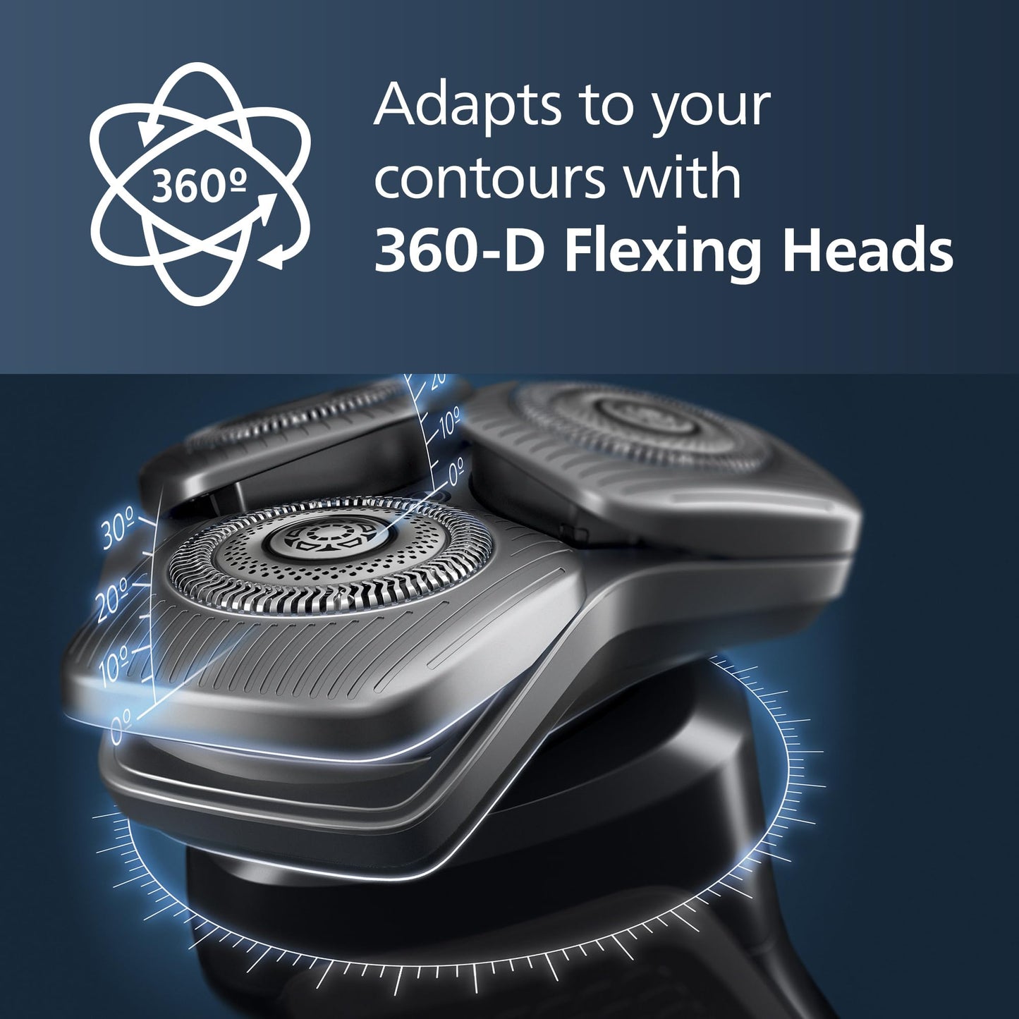Philips Norelco 9400 Rechargeable Wet/Dry Electric Shaver with SenseIQ and Comfort Glide Ring Technology, Battery Powered, Silver, S9502/83 7DAY'S