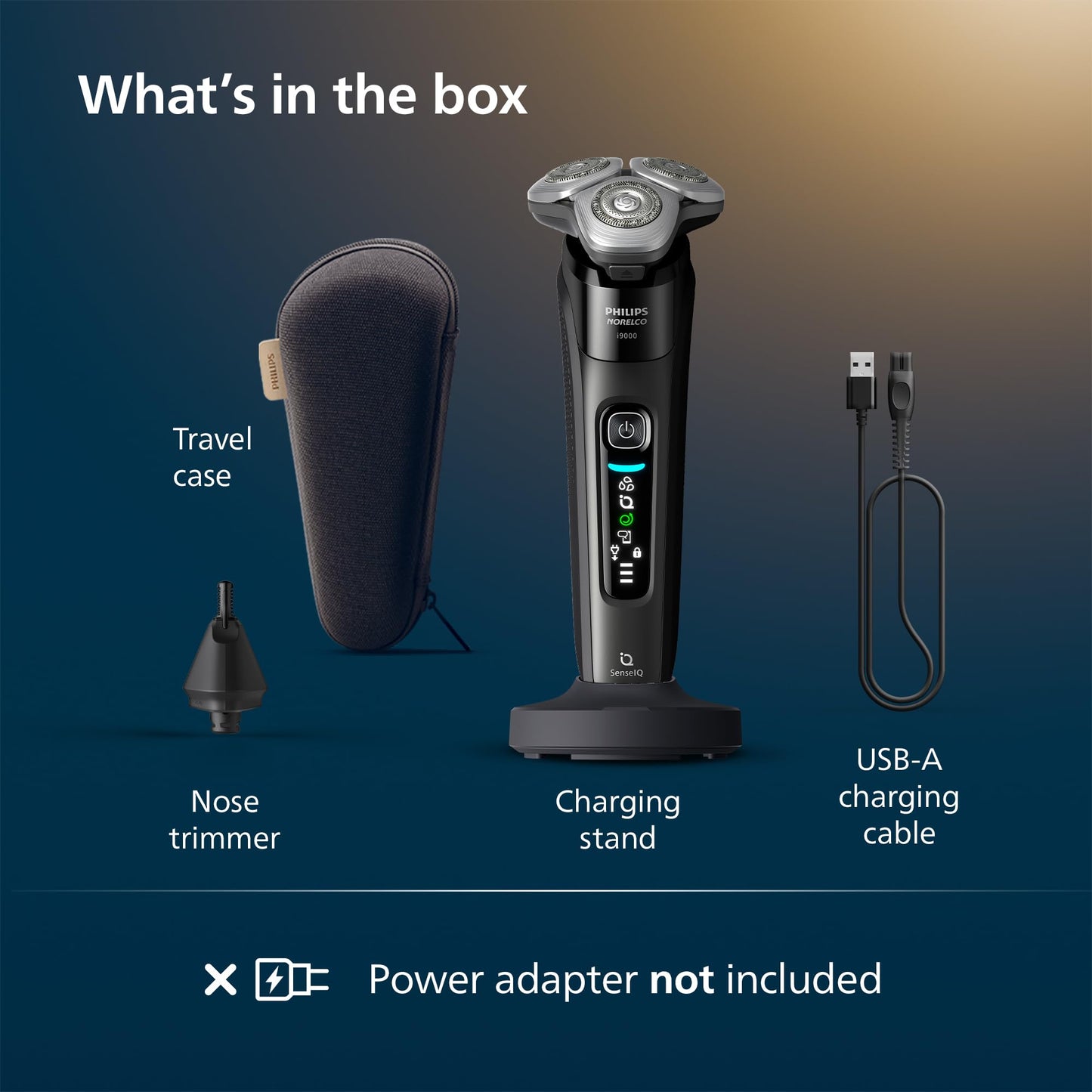 Philips Norelco 9400 Rechargeable Wet/Dry Electric Shaver with SenseIQ and Comfort Glide Ring Technology, Battery Powered, Silver, S9502/83 7DAY'S