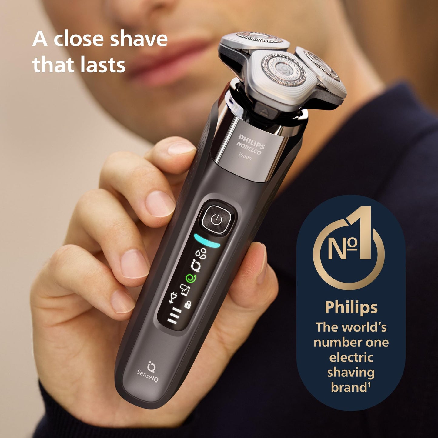 Philips Norelco 9400 Rechargeable Wet/Dry Electric Shaver with SenseIQ and Comfort Glide Ring Technology, Battery Powered, Silver, S9502/83 7DAY'S