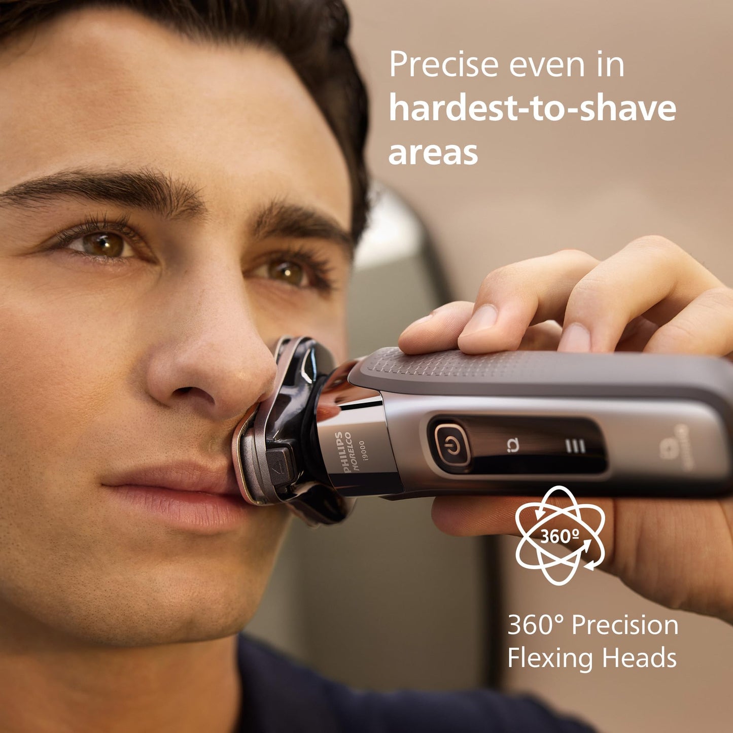 Philips Norelco 9400 Rechargeable Wet/Dry Electric Shaver with SenseIQ and Comfort Glide Ring Technology, Battery Powered, Silver, S9502/83 7DAY'S