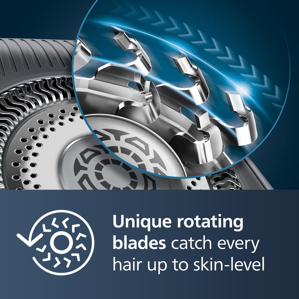 Philips Norelco 9400 Rechargeable Wet/Dry Electric Shaver with SenseIQ and Comfort Glide Ring Technology, Battery Powered, Silver, S9502/83 7DAY'S