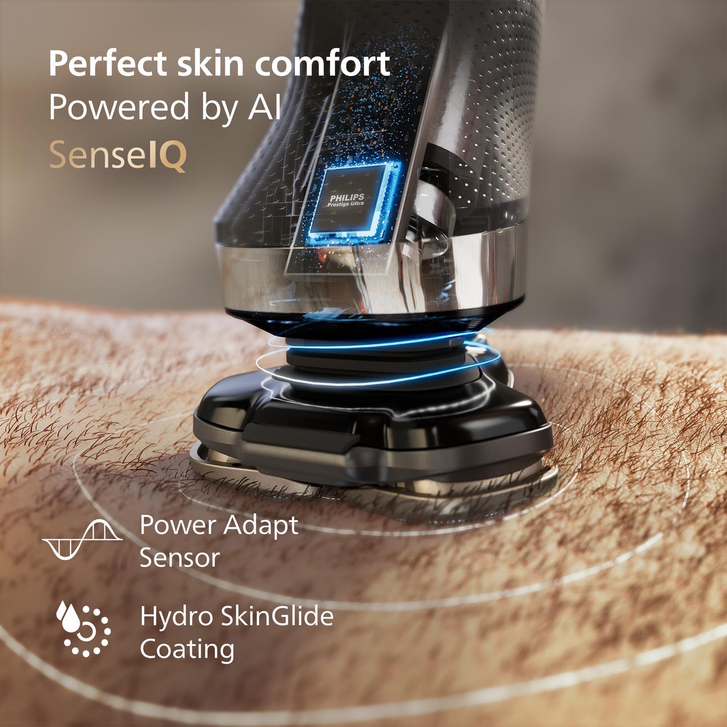 Philips Norelco 9400 Rechargeable Wet/Dry Electric Shaver with SenseIQ and Comfort Glide Ring Technology, Battery Powered, Silver, S9502/83 7DAY'S