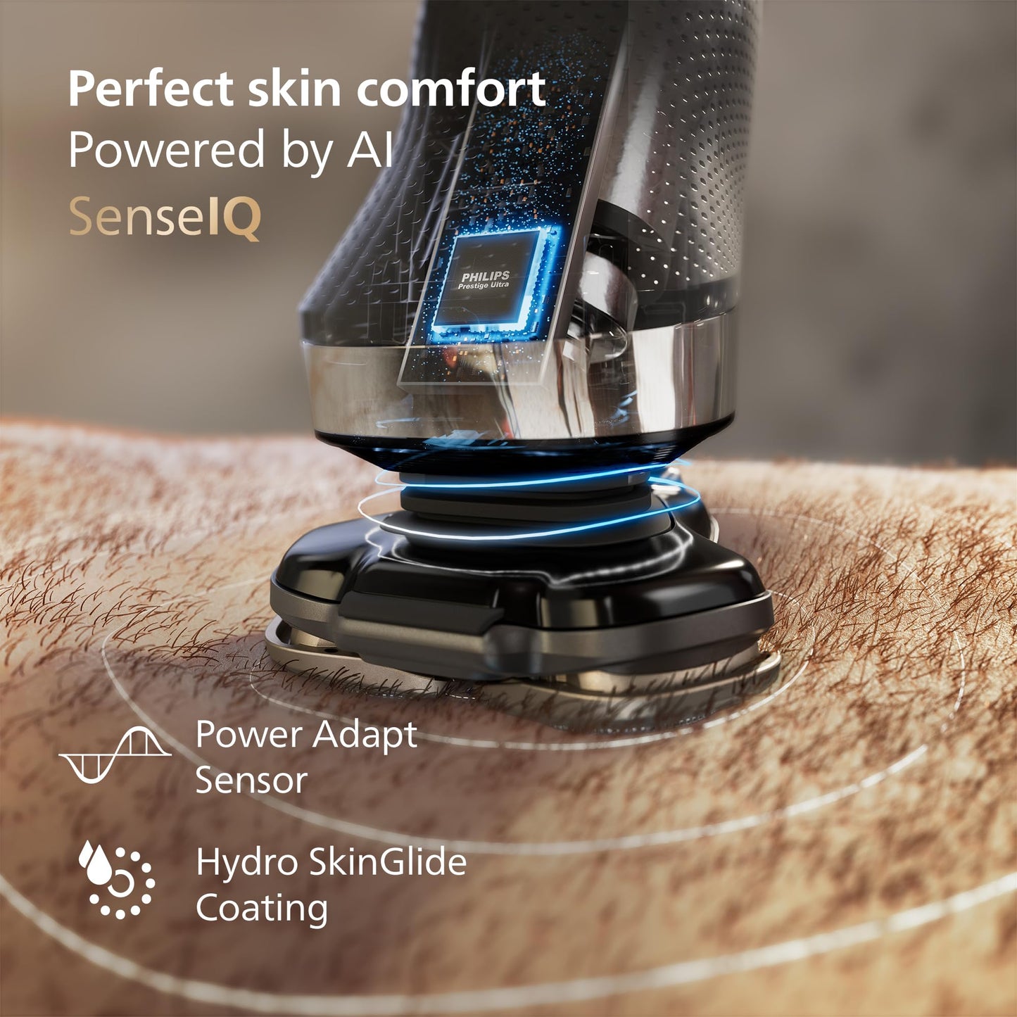 Philips Norelco 9400 Rechargeable Wet/Dry Electric Shaver with SenseIQ and Comfort Glide Ring Technology, Battery Powered, Silver, S9502/83 7DAY'S