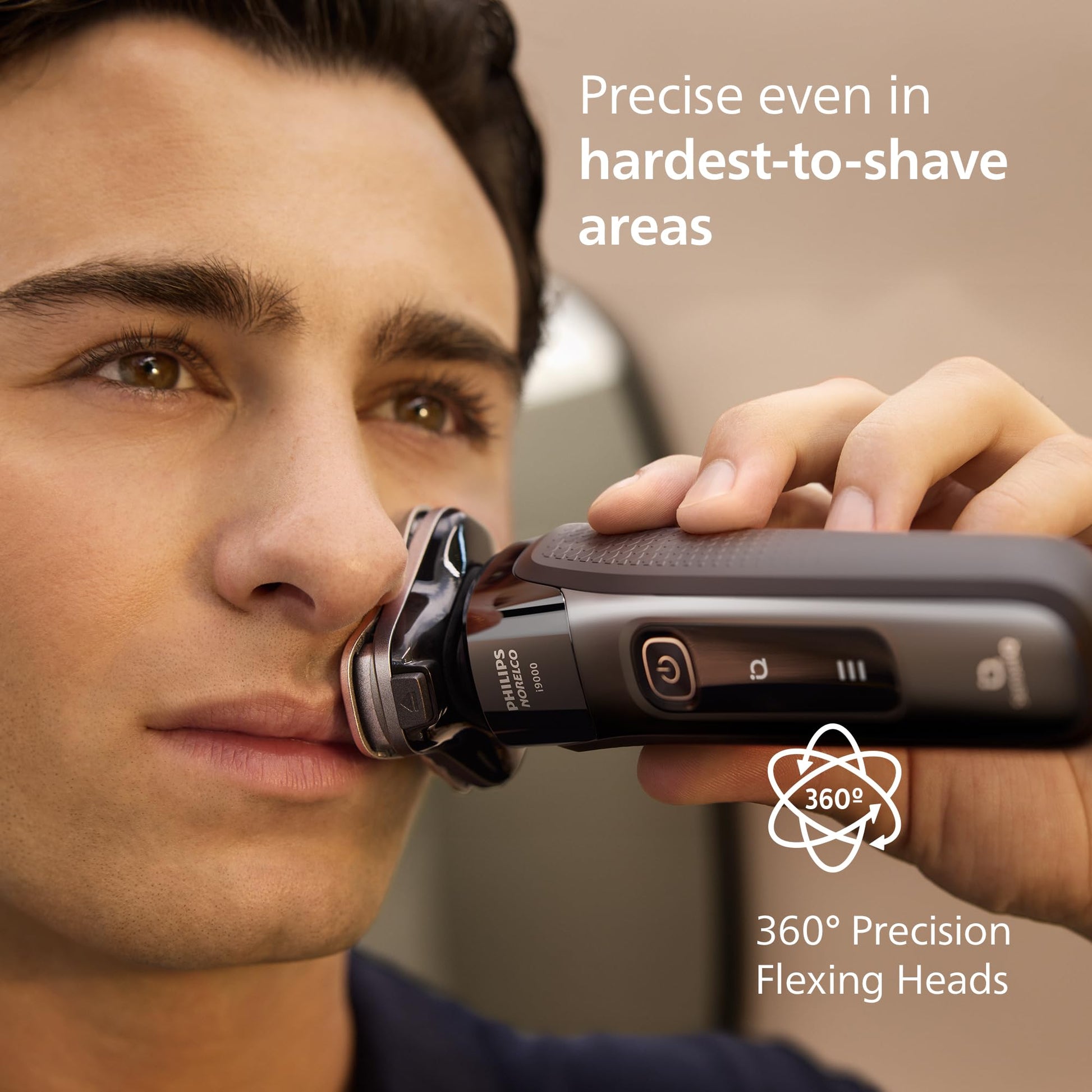 Philips Norelco 9400 Rechargeable Wet/Dry Electric Shaver with SenseIQ and Comfort Glide Ring Technology, Battery Powered, Silver, S9502/83 7DAY'S