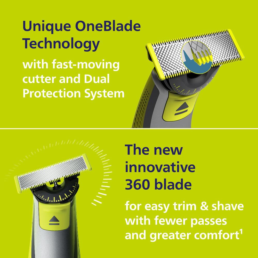 Philips Norelco OneBlade Face + Body Hybrid Electric Trimmer and Shaver, QP2630/70