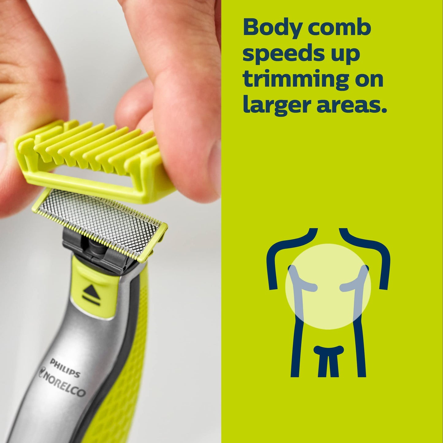 Philips Norelco OneBlade Face + Body Hybrid Electric Trimmer and Shaver, QP2630/70