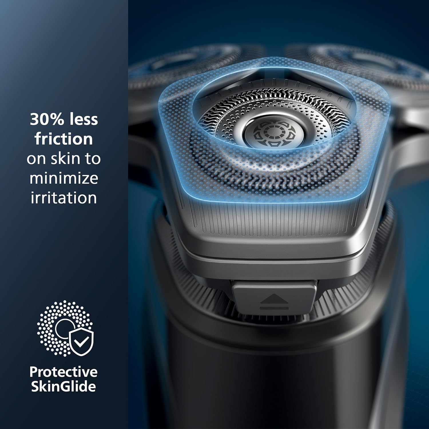 Philips Rechargeable Wet/Dry Electric Shaver Series 9000 with SenseIQ and Comfort Glide Ring Technology, Battery Powered, Silver 7DAY'S