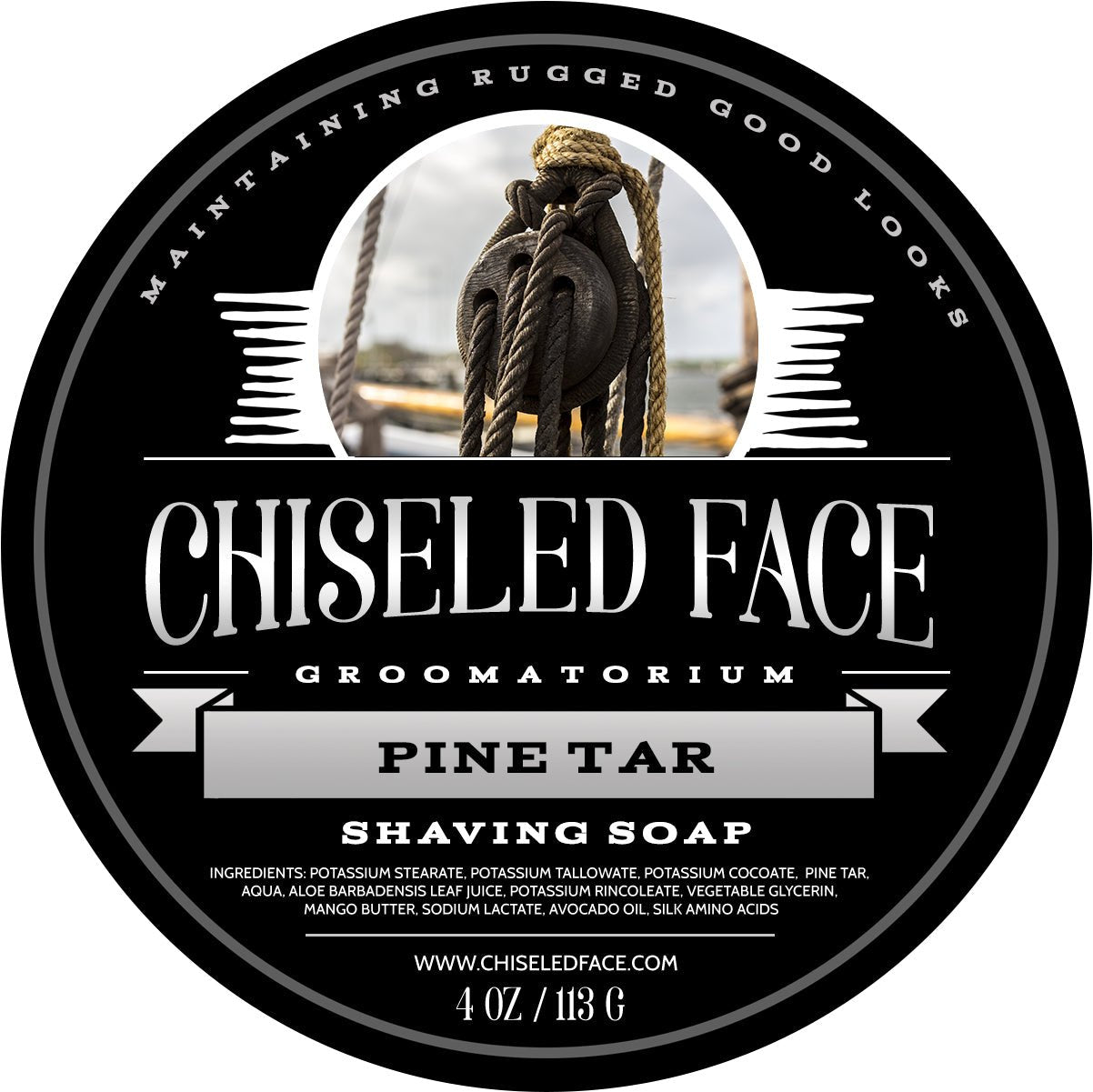 Pine Tar - Shaving Soap Chiseled Face