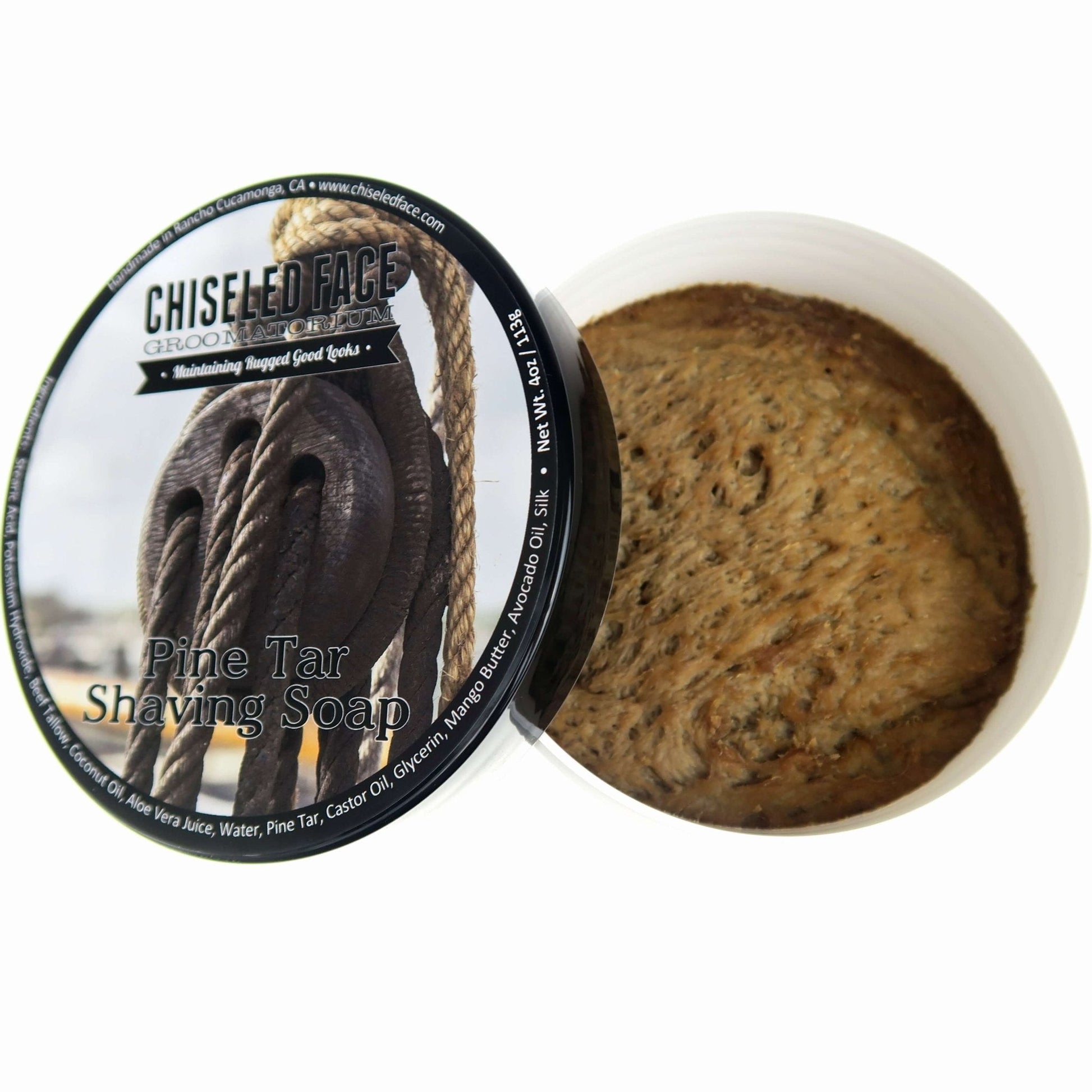 Pine Tar - Shaving Soap Chiseled Face