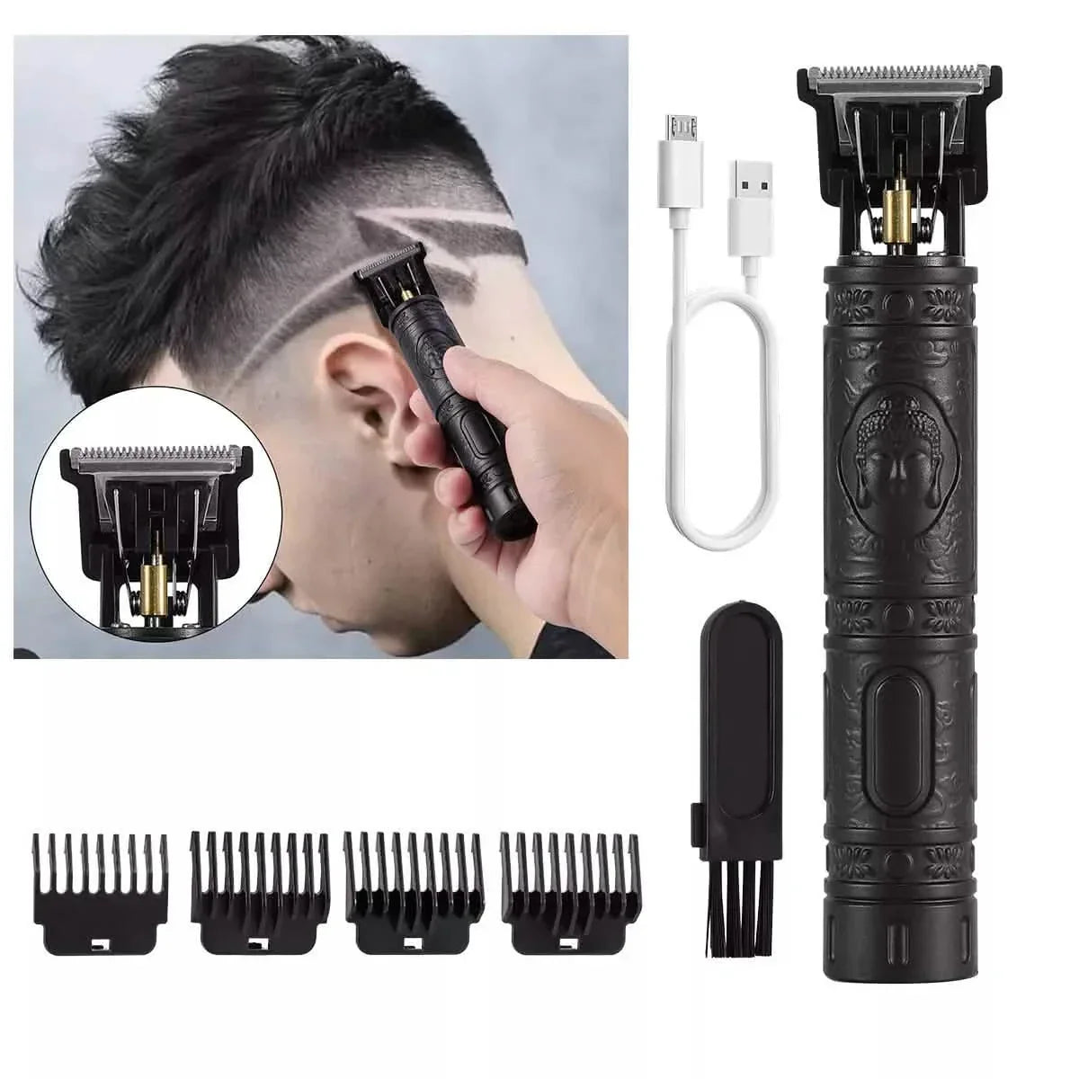 Pro Zero Gapped Cordless T-Outliner Hair Clipper Electric Trimmer Kit Wireless EasyOptionXY