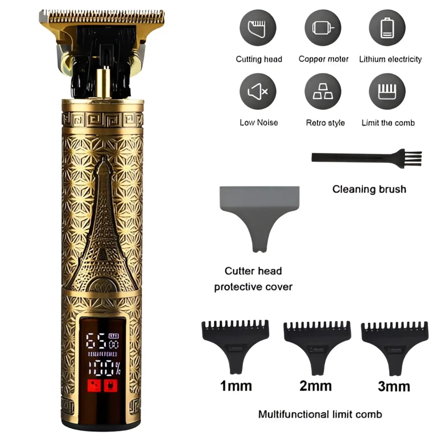 Professional Cordless Hair Clippers Gold Beard Trimmer ARBA Global
