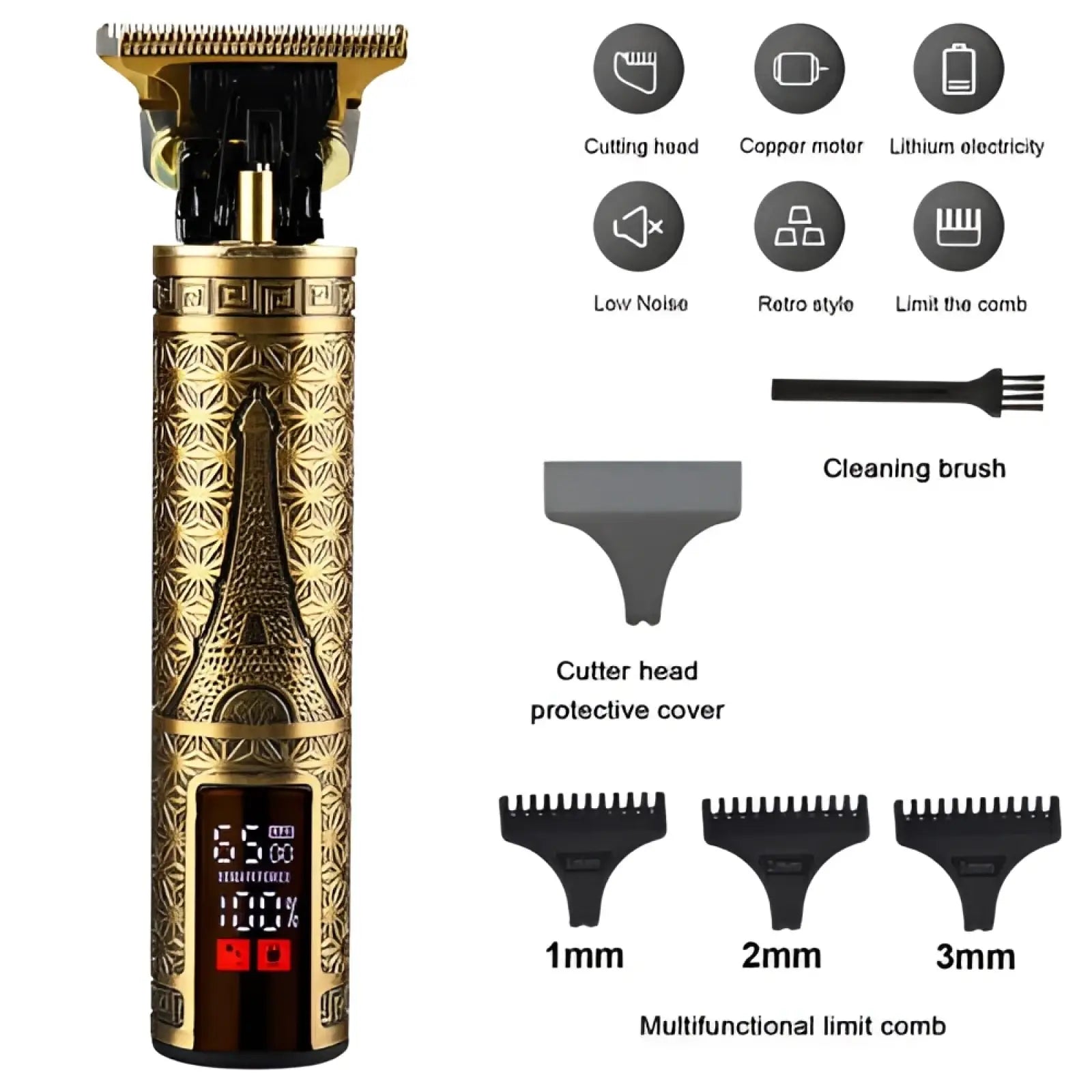 Professional Cordless Hair Clippers Gold Beard Trimmer ARBA Global